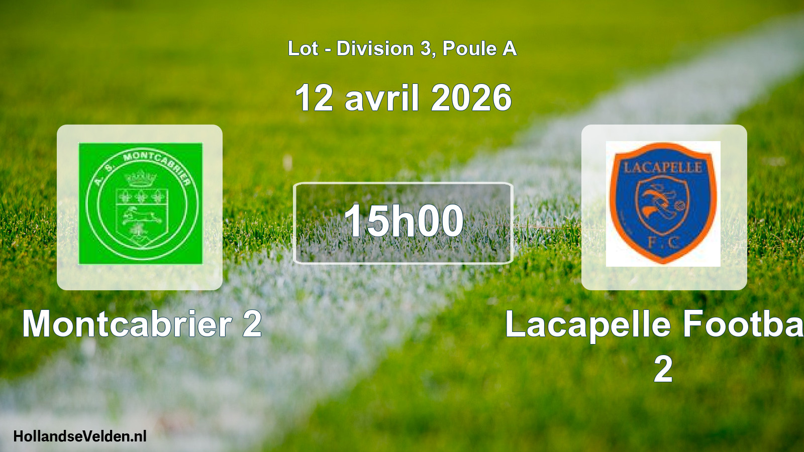 Geplande wedstrijd: Montcabrier 2 - Lacapelle Football 2 (12 april 2026)