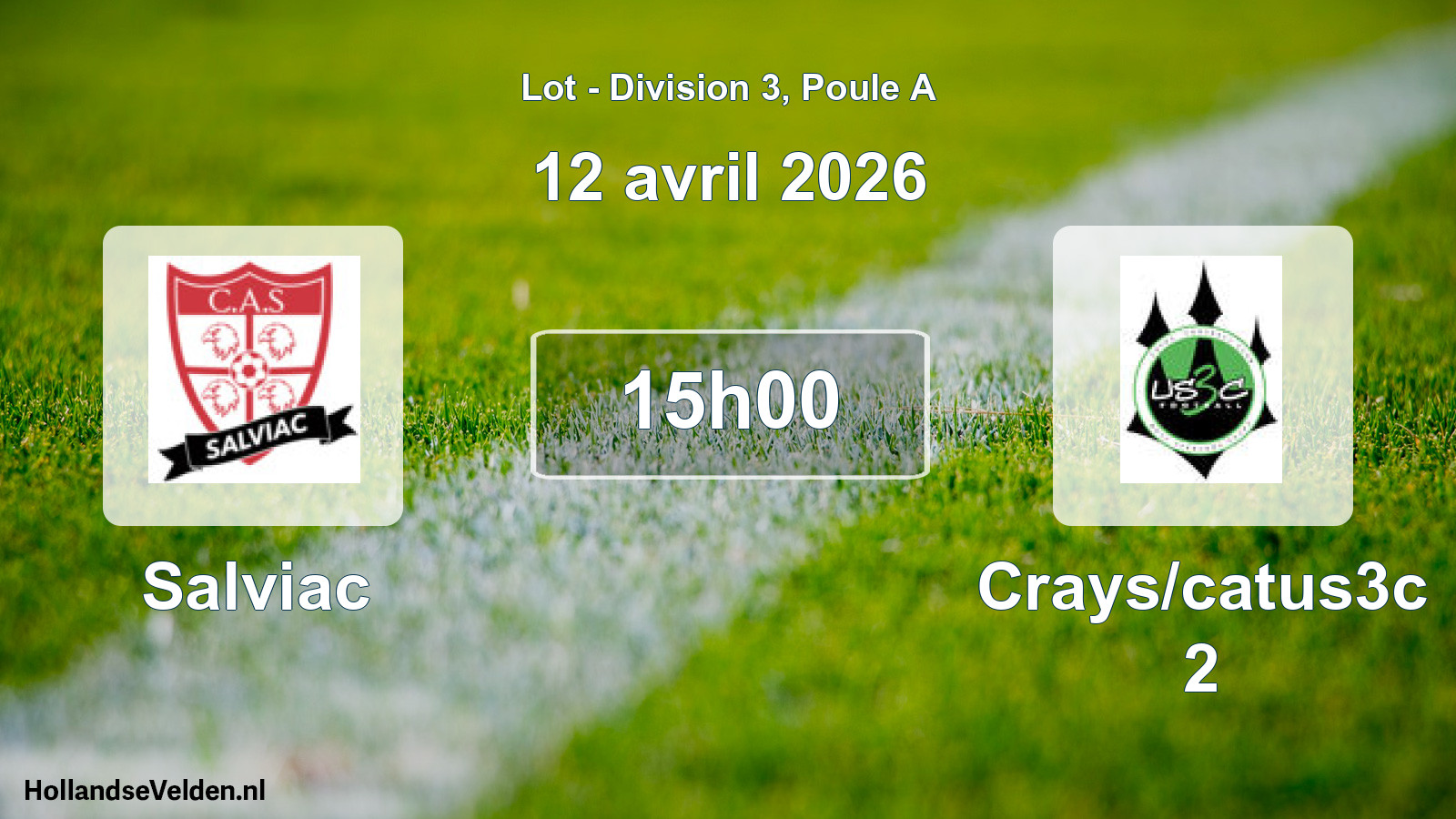 Match programmé: Salviac - Crays/catus3c 2 (12 avril 2026)