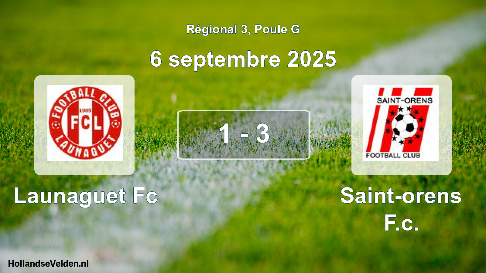 Total number of matches played: Launaguet Fc - Saint-orens F.c. 1 - 3 (6 September 2025)