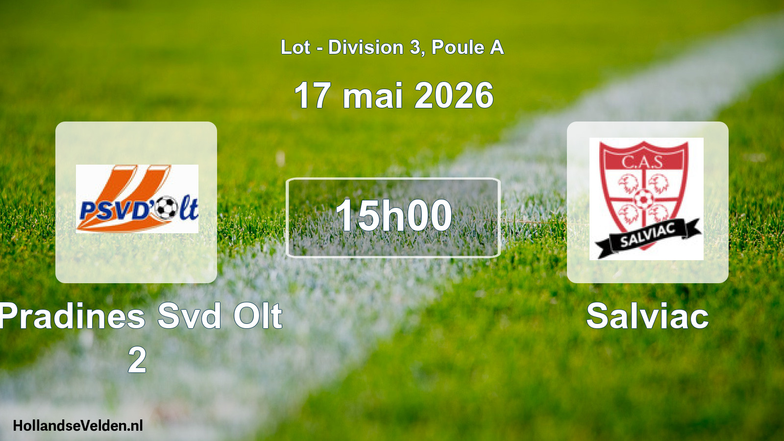 Geplande wedstrijd: Pradines Svd Olt 2 - Salviac (17 mei 2026)