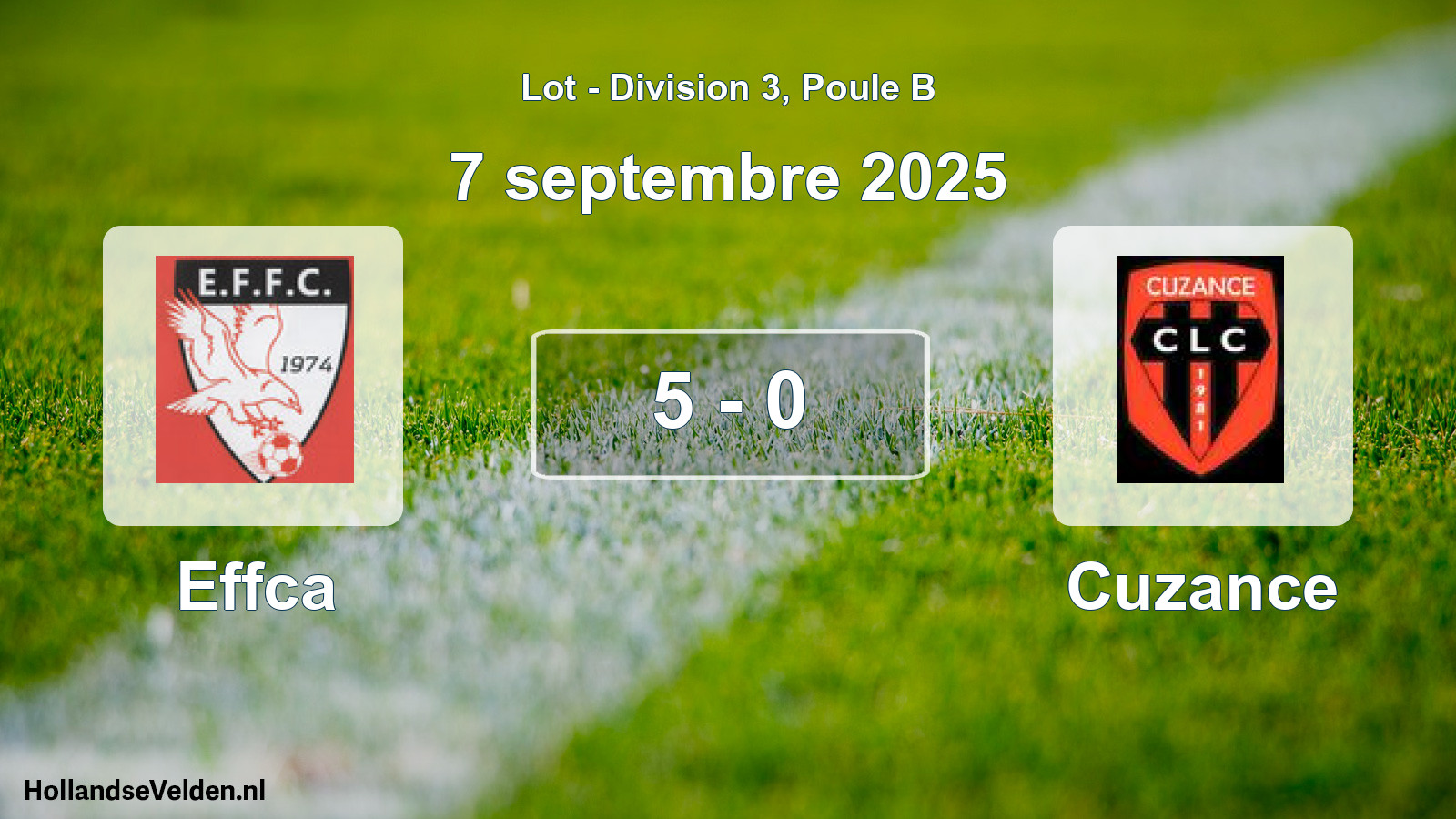 Match joué: Effca - Cuzance 5 - 0 (7 septembre 2025)