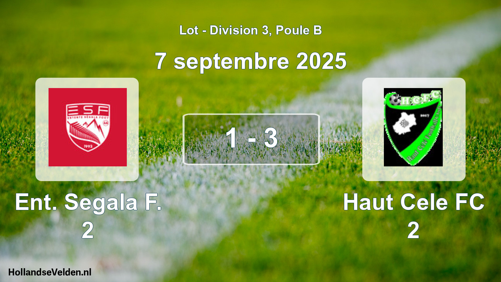 Total number of matches played: Ent. Segala F. 2 - Haut Cele FC 2 1 - 3 (7 September 2025)