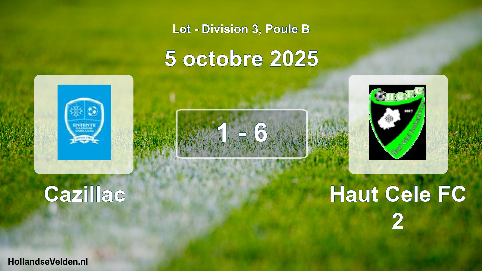 Total number of matches played: Cazillac - Haut Cele FC 2 1 - 6 (5 October 2025)