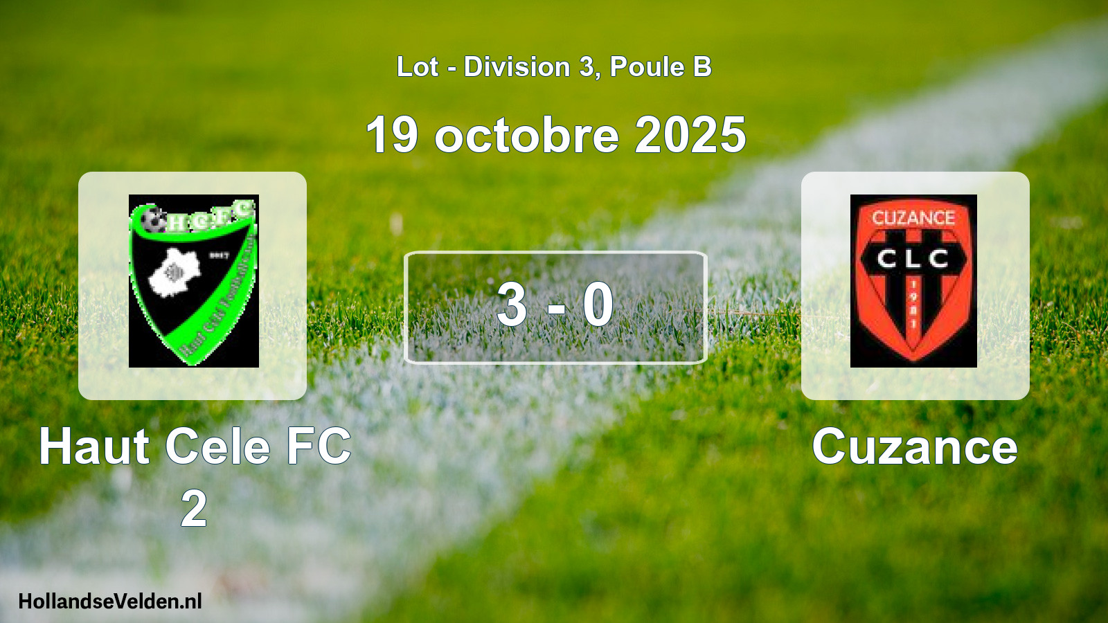 Total number of matches played: Haut Cele FC 2 - Cuzance 3 - 0 (19 October 2025)