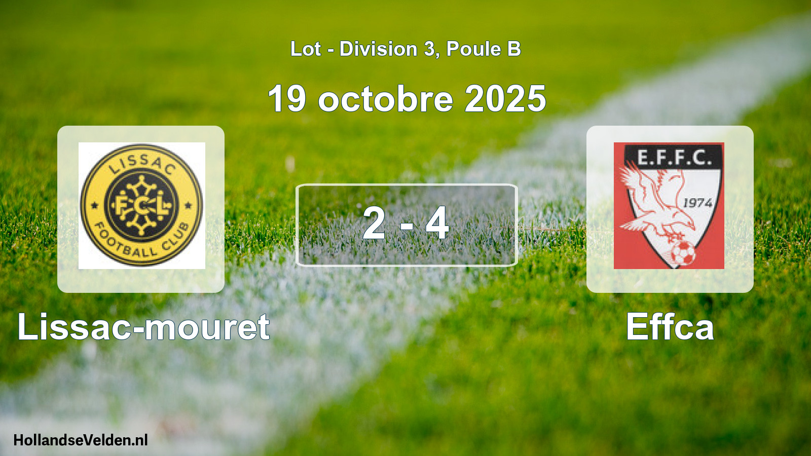 Match joué: Lissac-mouret - Effca 2 - 4 (19 octobre 2025)