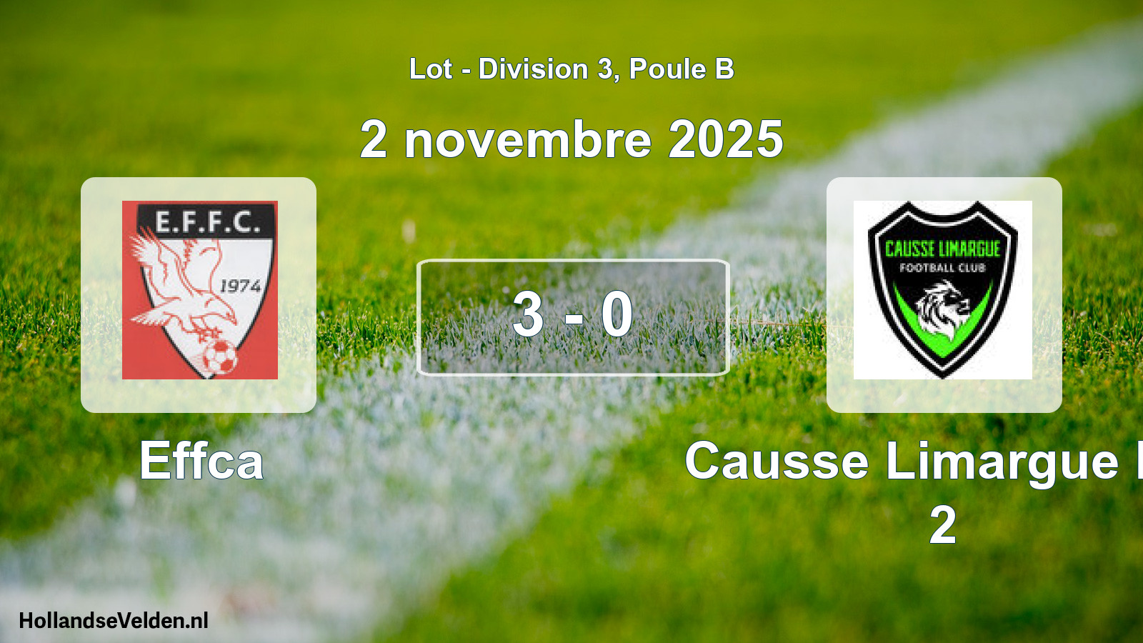 Match joué: Effca - Causse Limargue FC 2 3 - 0 (2 novembre 2025)