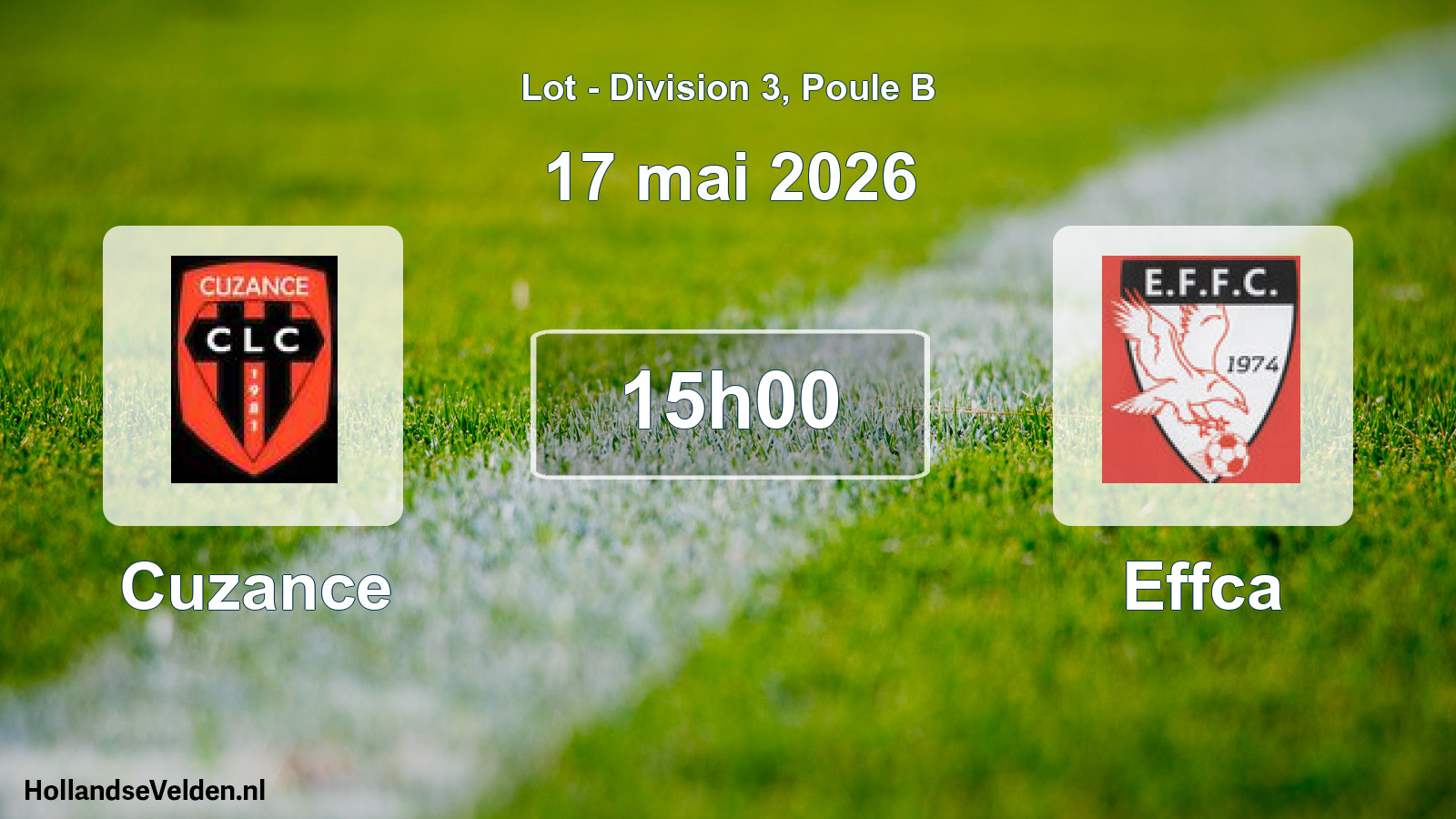 Match programmé: Cuzance - Effca (17 mai 2026)
