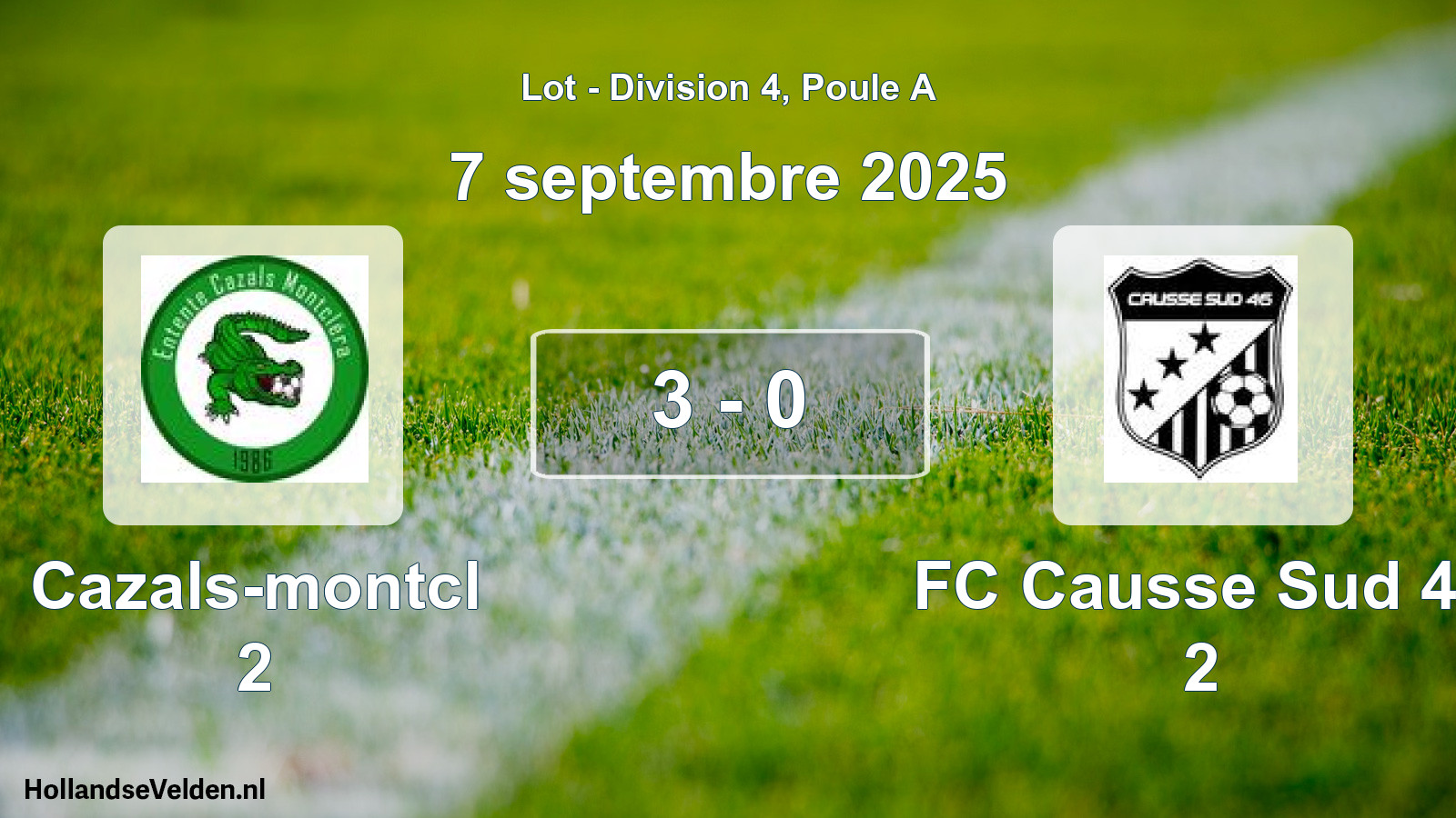 Total number of matches played: Cazals-montcl 2 - FC Causse Sud 46 2 3 - 0 (7 September 2025)