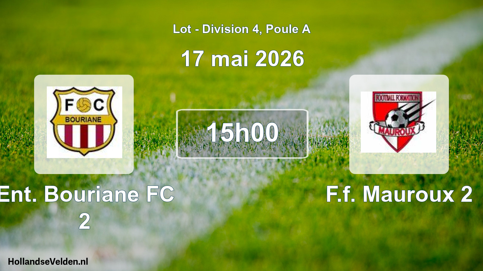 Scheduled Match: Ent. Bouriane FC 2 - F.f. Mauroux 2 (17 May 2026)