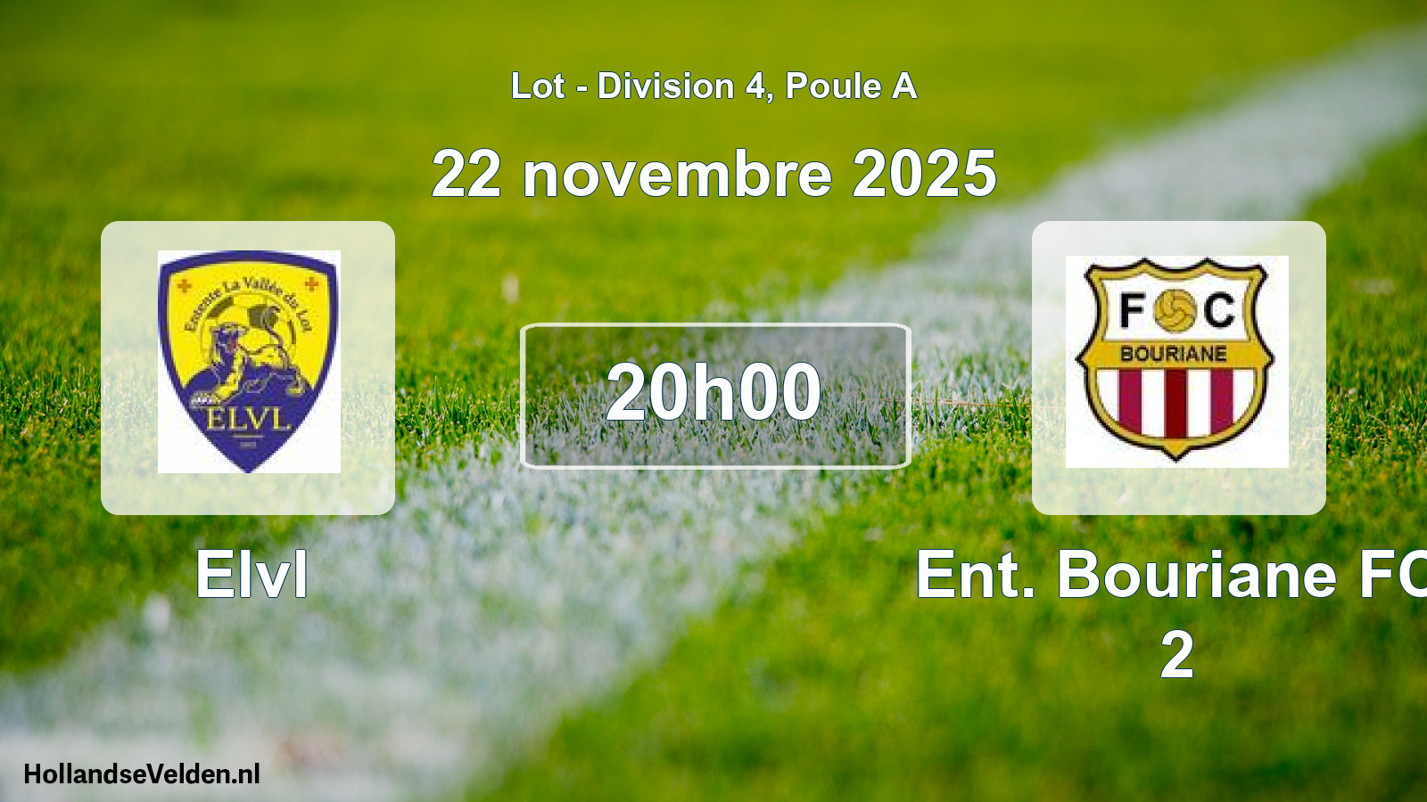 Match programmé: Elvl - Ent. Bouriane FC 2 (22 novembre 2025)