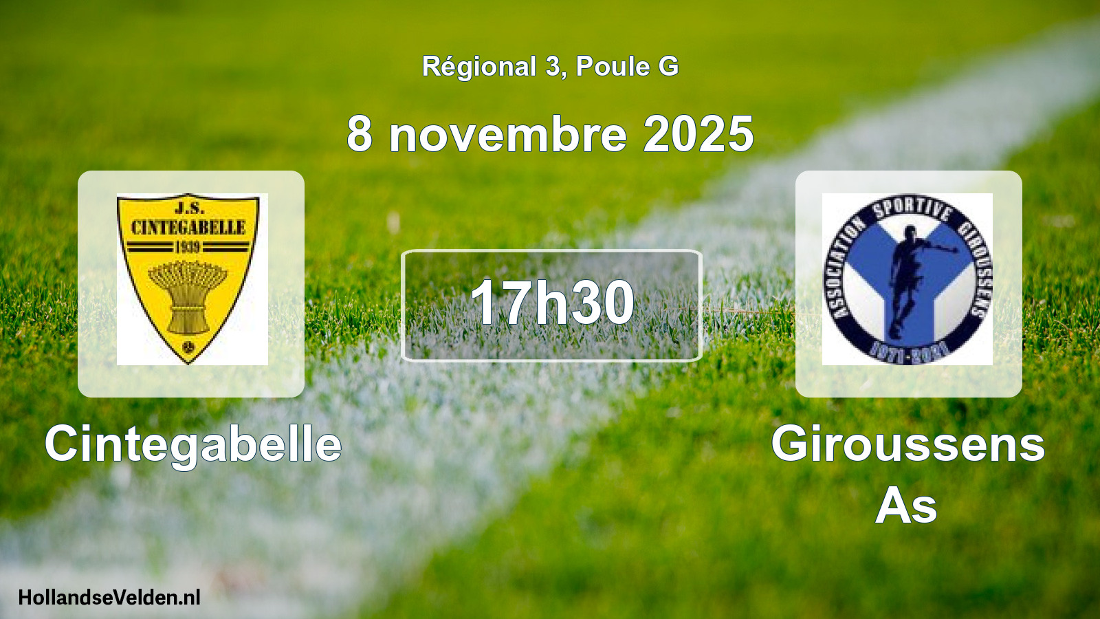 Geplande wedstrijd: Cintegabelle - Giroussens As (8 november 2025)