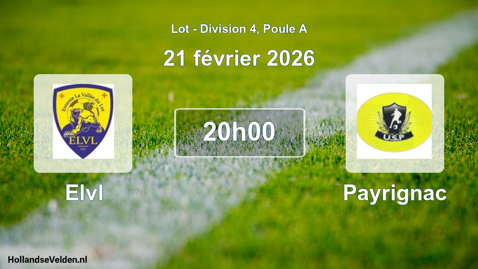 Match programmé: Elvl - Payrignac (21 février 2026)