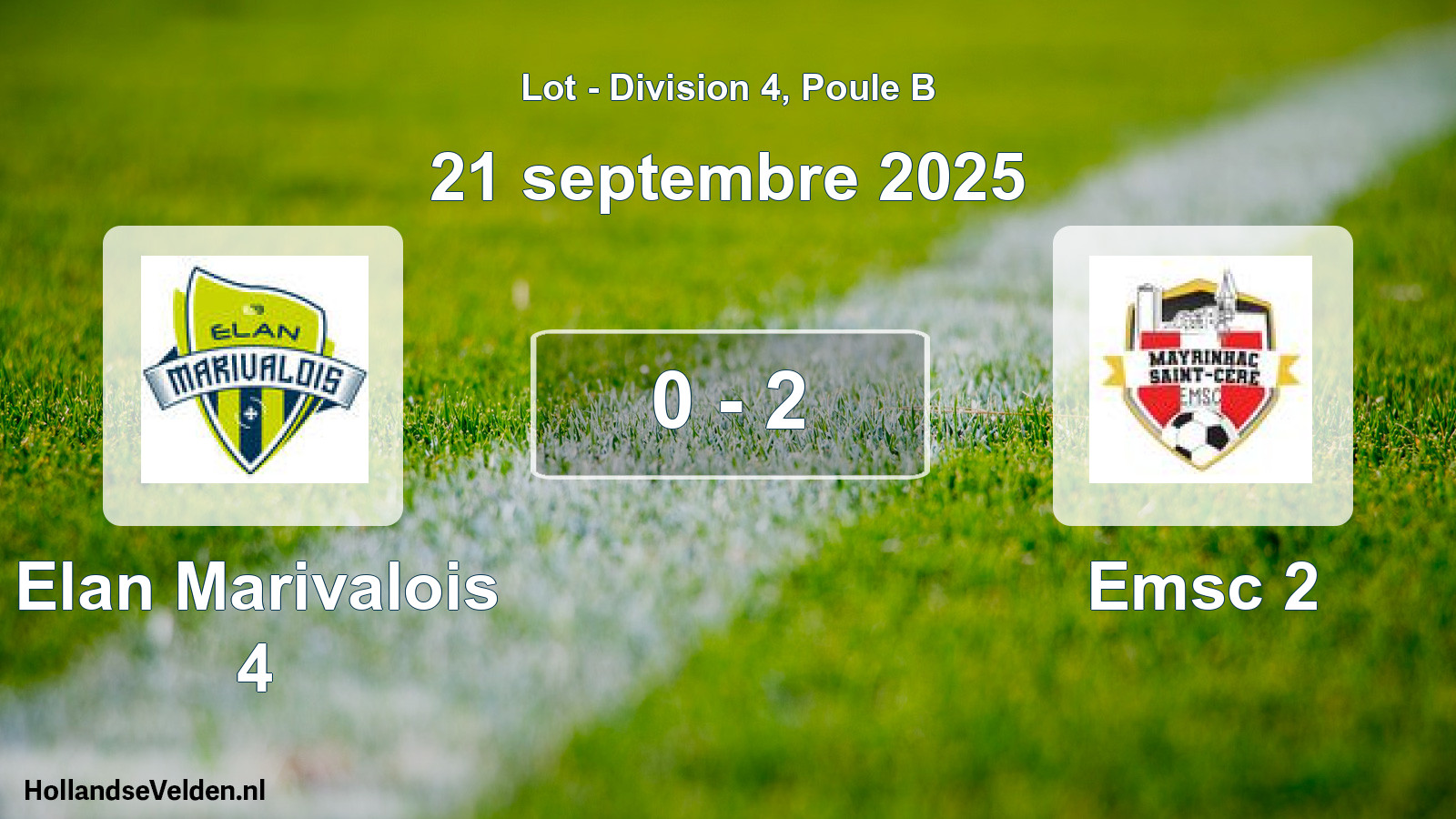 Gespeelde wedstrijd: Elan Marivalois 4 - Emsc 2 0 - 2 (21 september 2025)