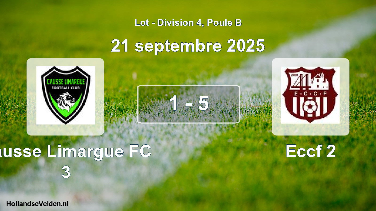 Total number of matches played: Causse Limargue FC 3 - Eccf 2 1 - 5 (21 September 2025)