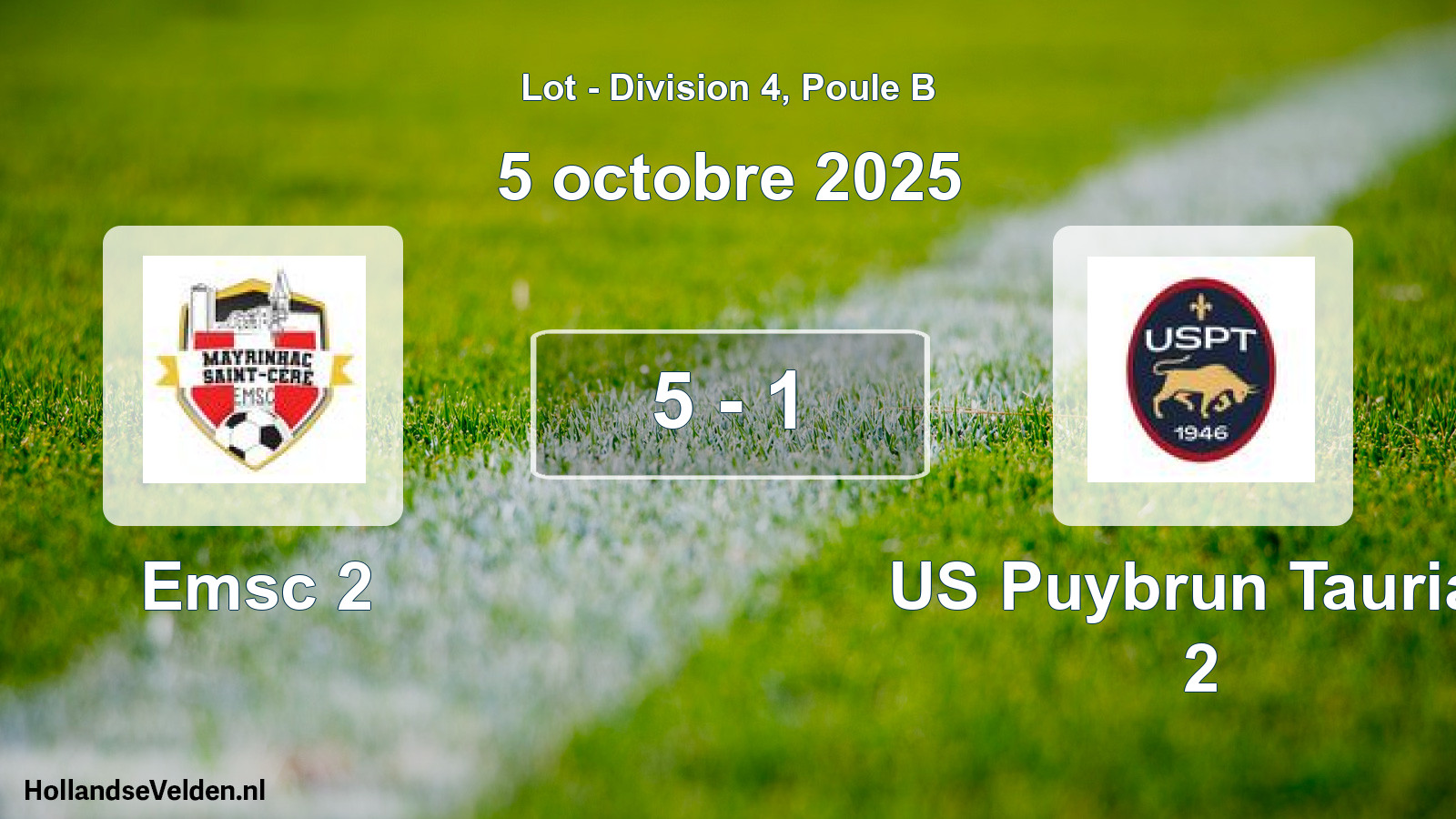 Gespeelde wedstrijd: Emsc 2 - US Puybrun Tauriac 2 5 - 1 (5 oktober 2025)