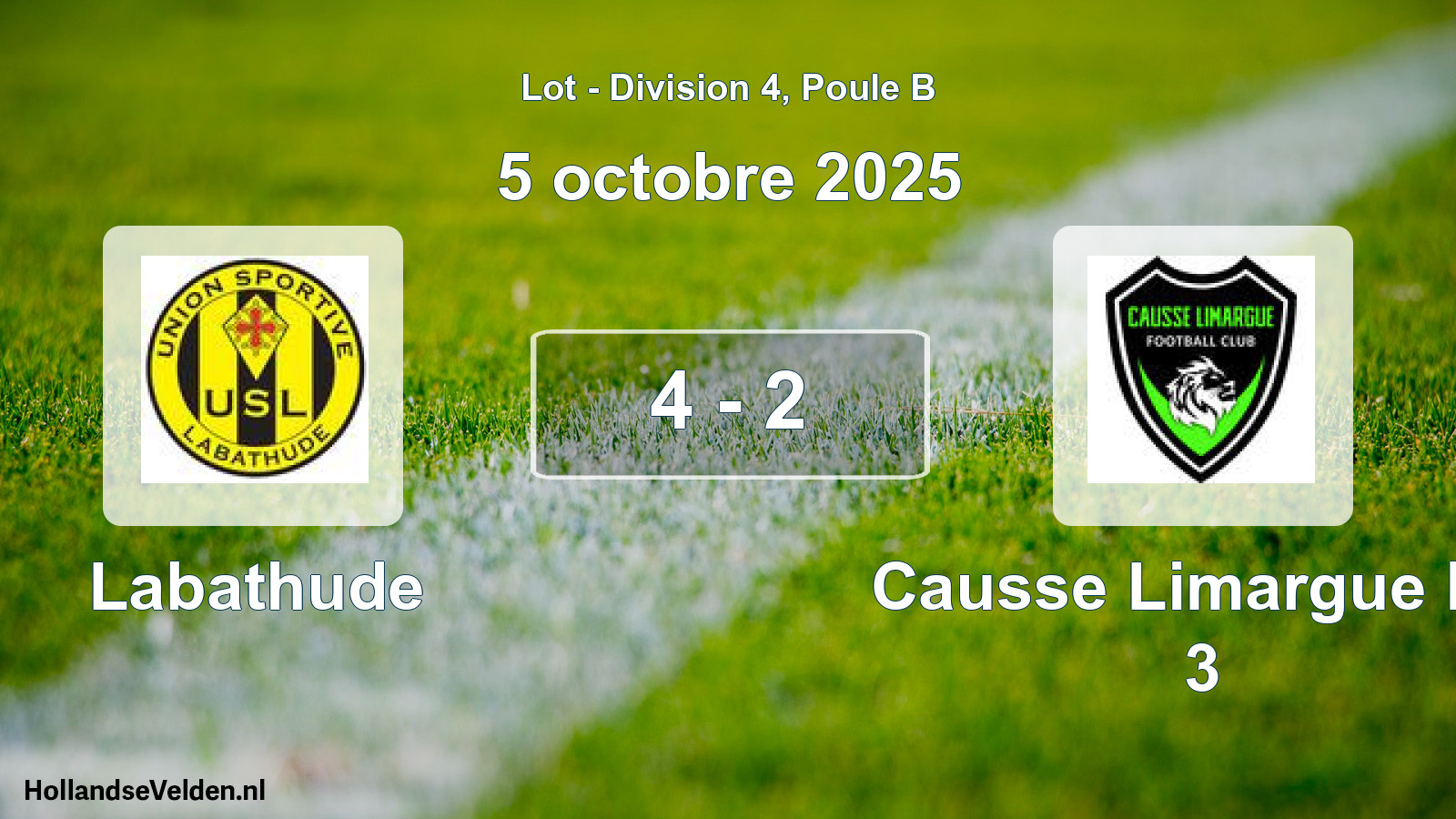 Match joué: Labathude - Causse Limargue FC 3 4 - 2 (5 octobre 2025)