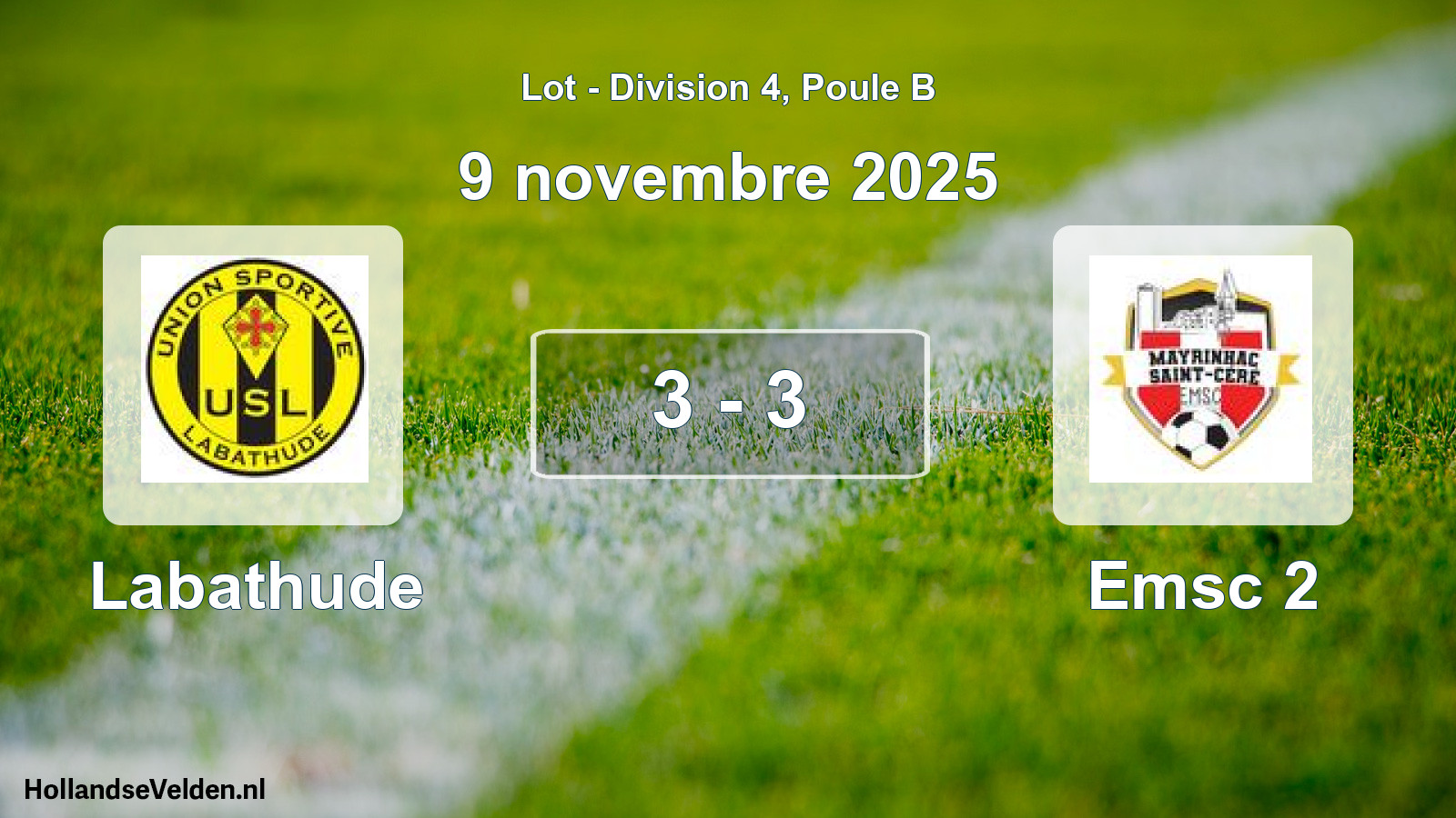 Match joué: Labathude - Emsc 2 3 - 3 (9 novembre 2025)