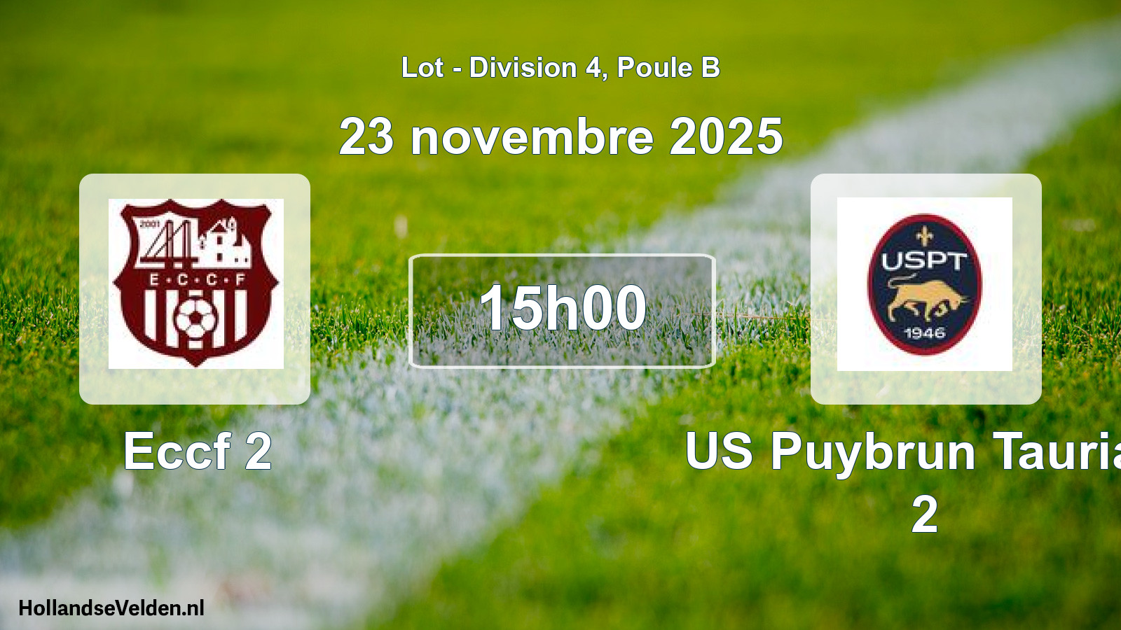 Geplande wedstrijd: Eccf 2 - US Puybrun Tauriac 2 (23 november 2025)
