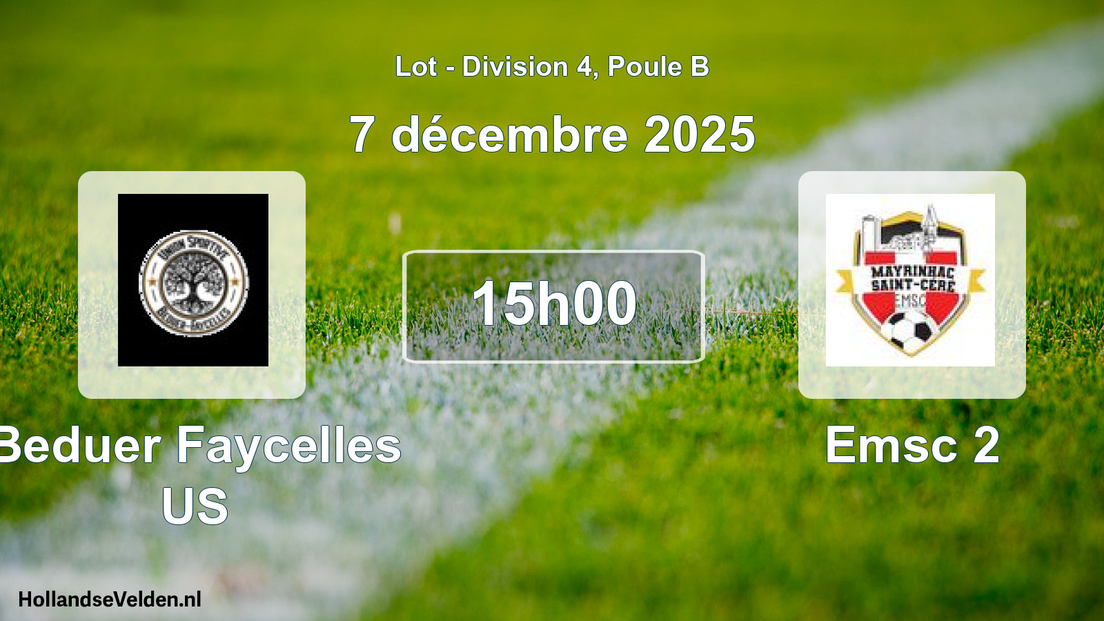 Match programmé: Beduer Faycelles US - Emsc 2 (7 décembre 2025)