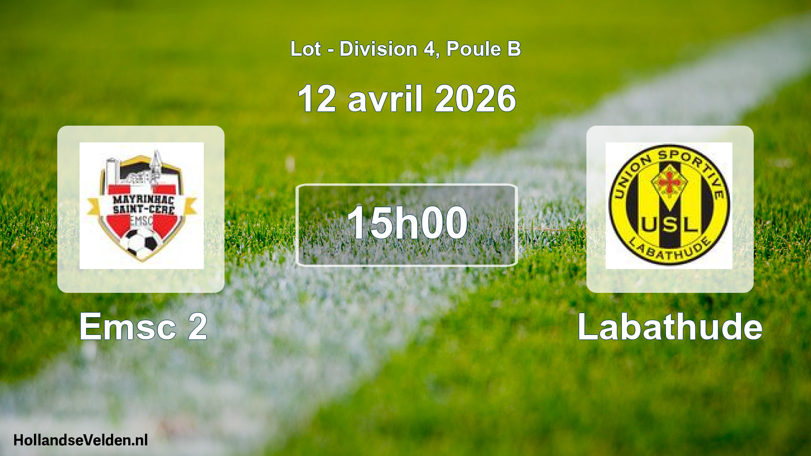 Match programmé: Emsc 2 - Labathude (12 avril 2026)