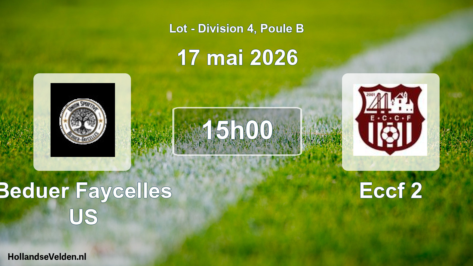 Match programmé: Beduer Faycelles US - Eccf 2 (17 mai 2026)