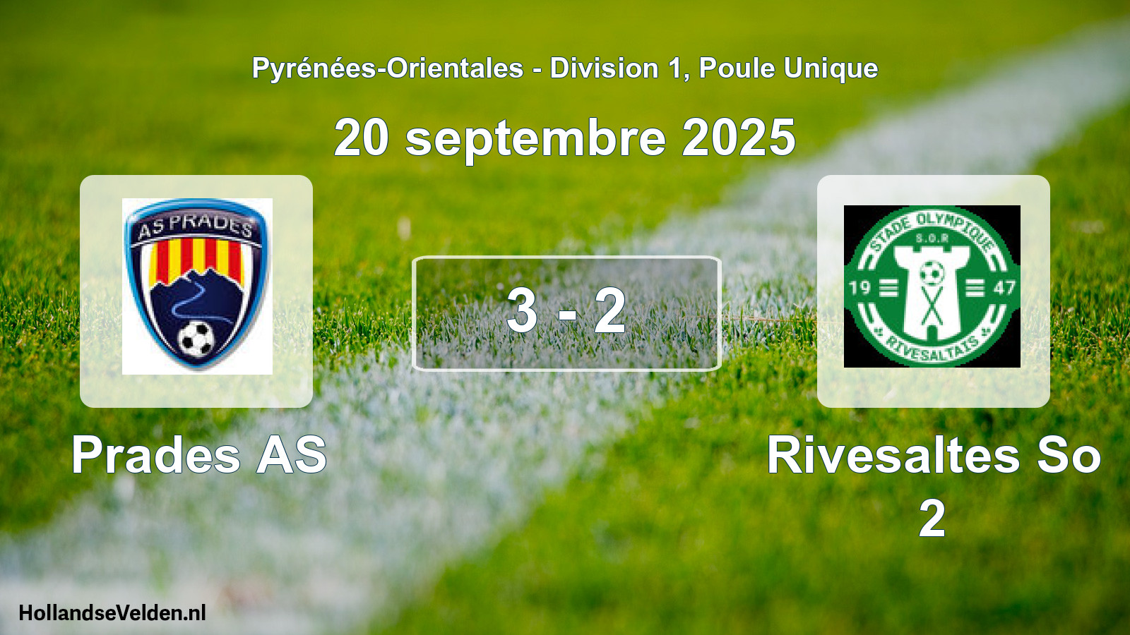 Gespeelde wedstrijd: Prades AS - Rivesaltes So 2 3 - 2 (20 september 2025)