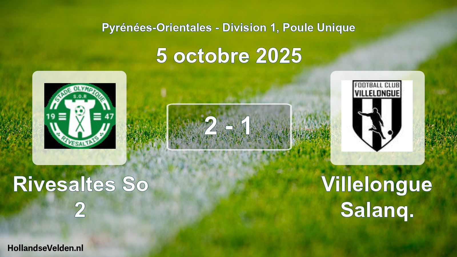 Match joué: Rivesaltes So 2 - Villelongue Salanq. 2 - 1 (5 octobre 2025)