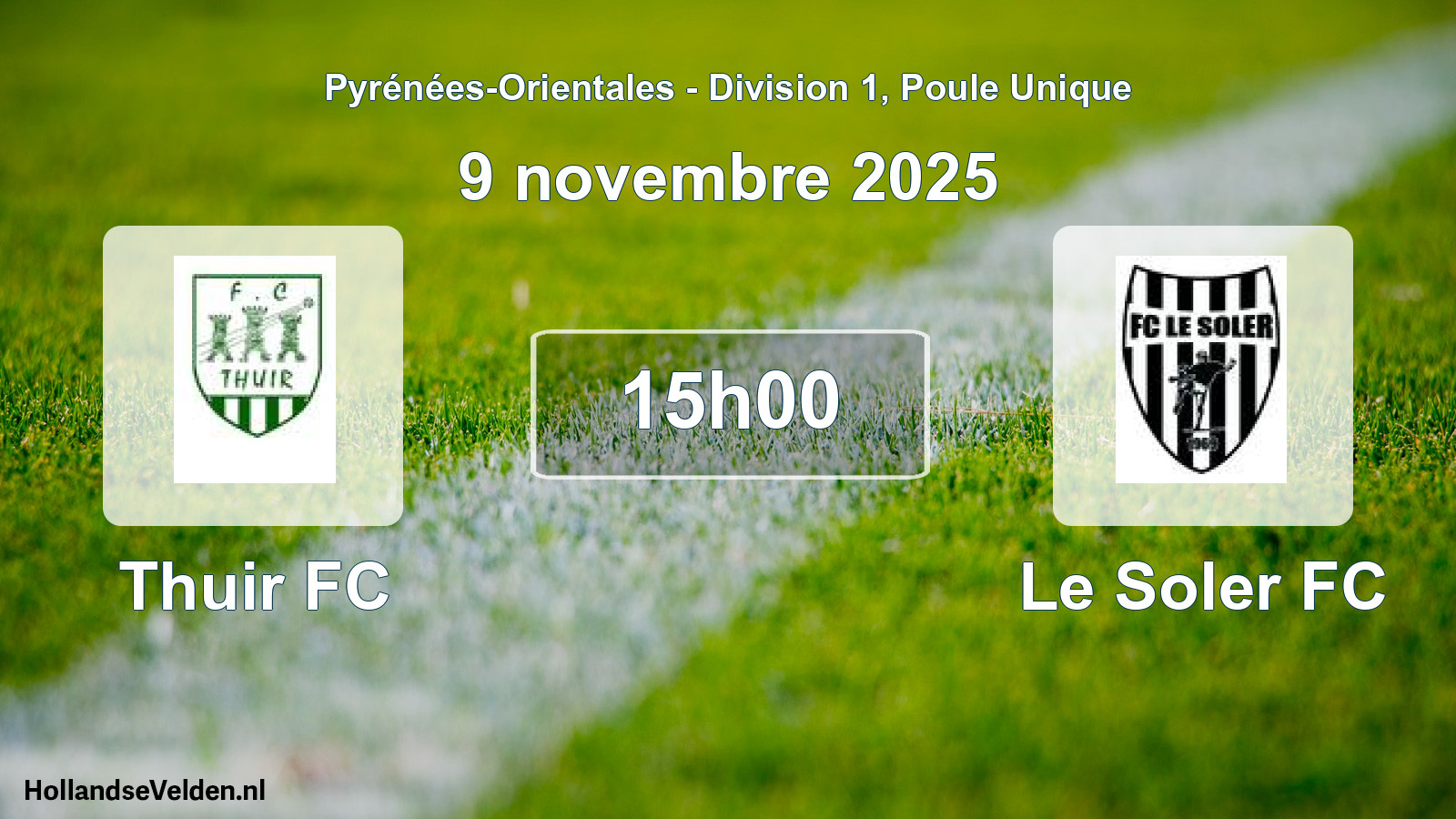 Match programmé: Thuir FC - Le Soler FC (9 novembre 2025)