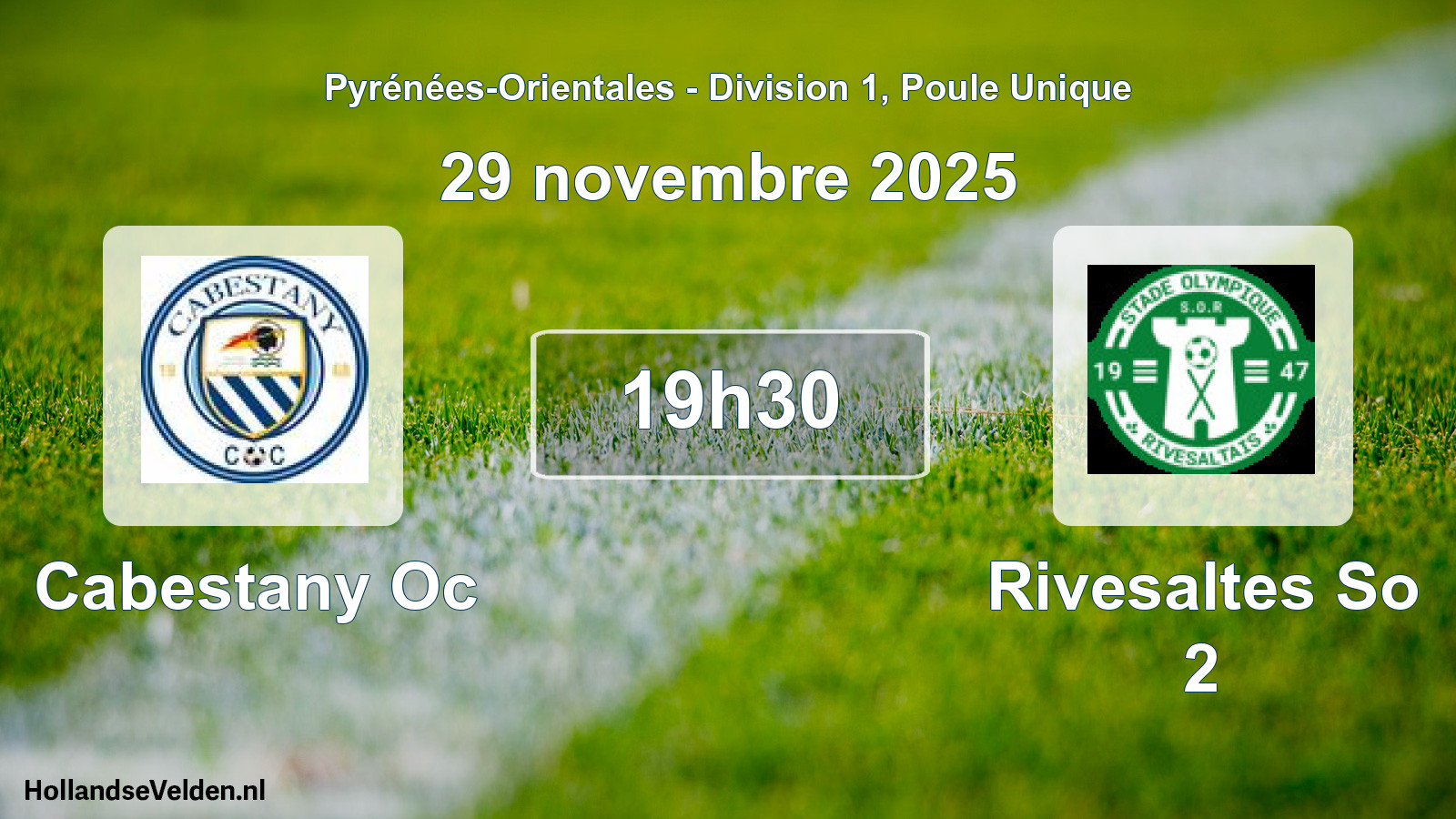 Match programmé: Cabestany Oc - Rivesaltes So 2 (29 novembre 2025)
