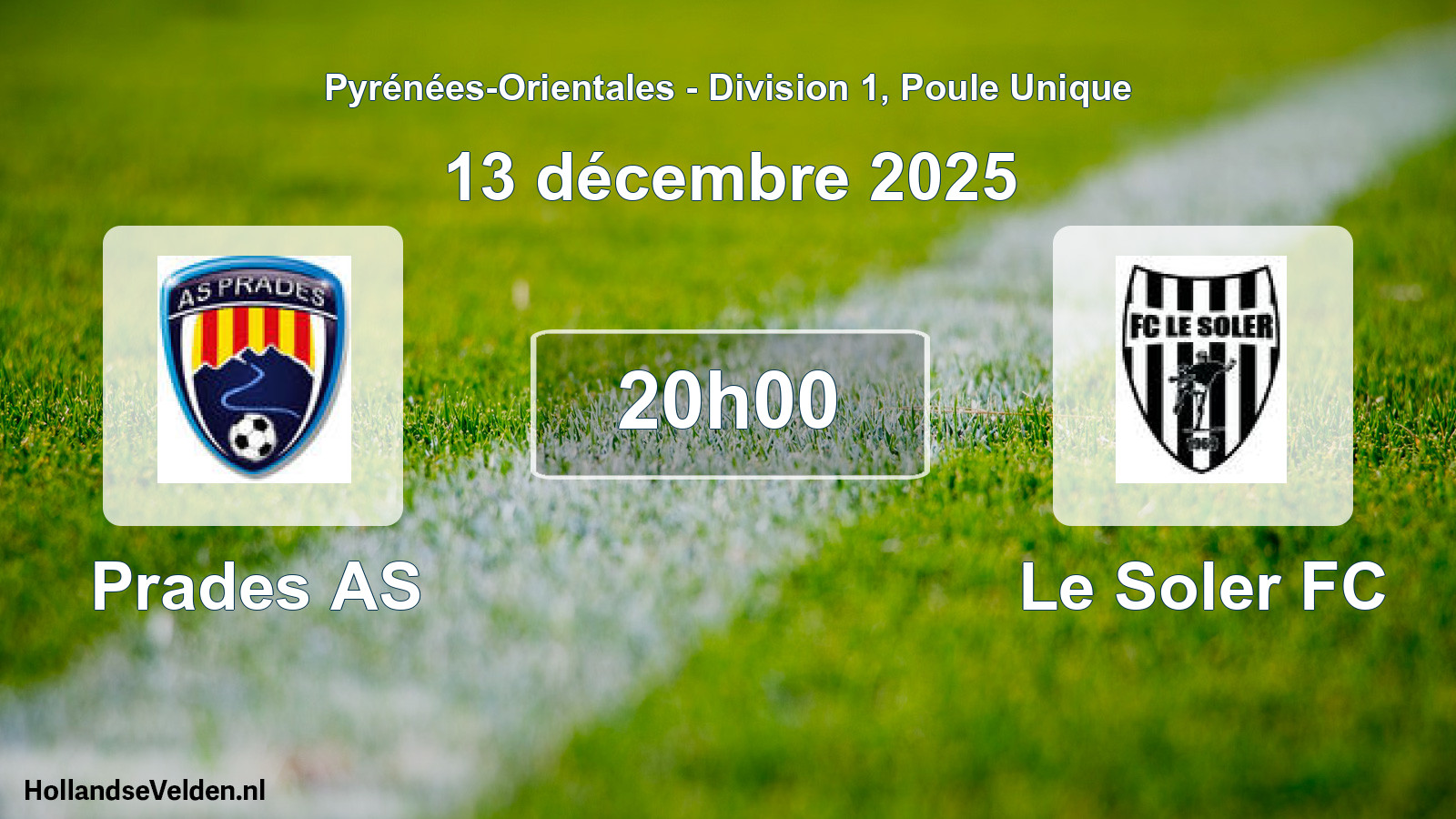 Match programmé: Prades AS - Le Soler FC (13 décembre 2025)