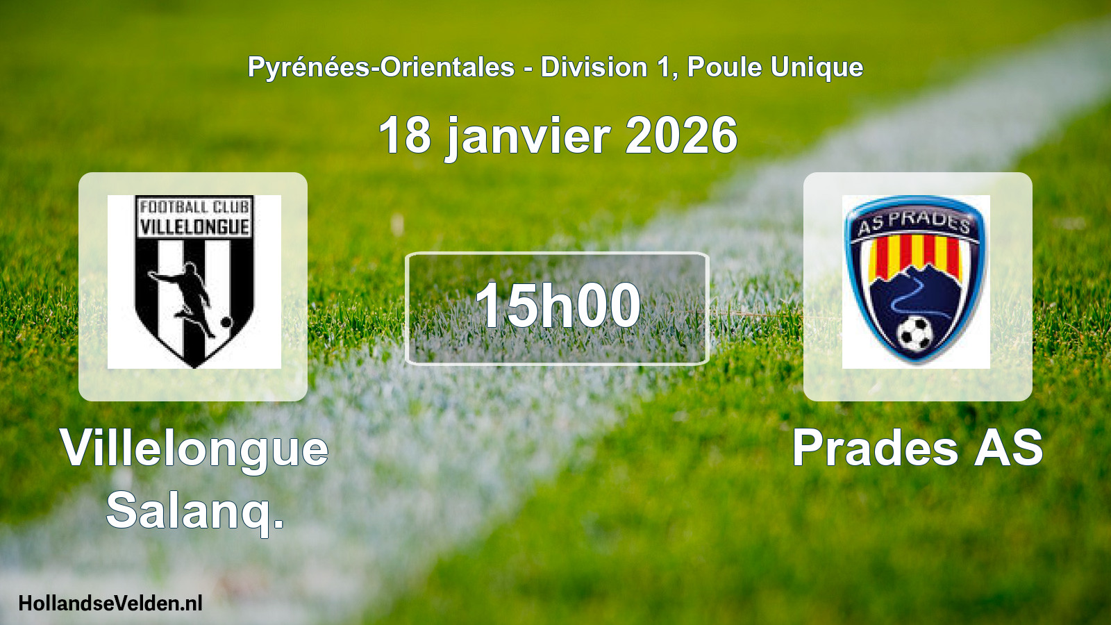 Scheduled Match: Villelongue Salanq. - Prades AS (18 January 2026)