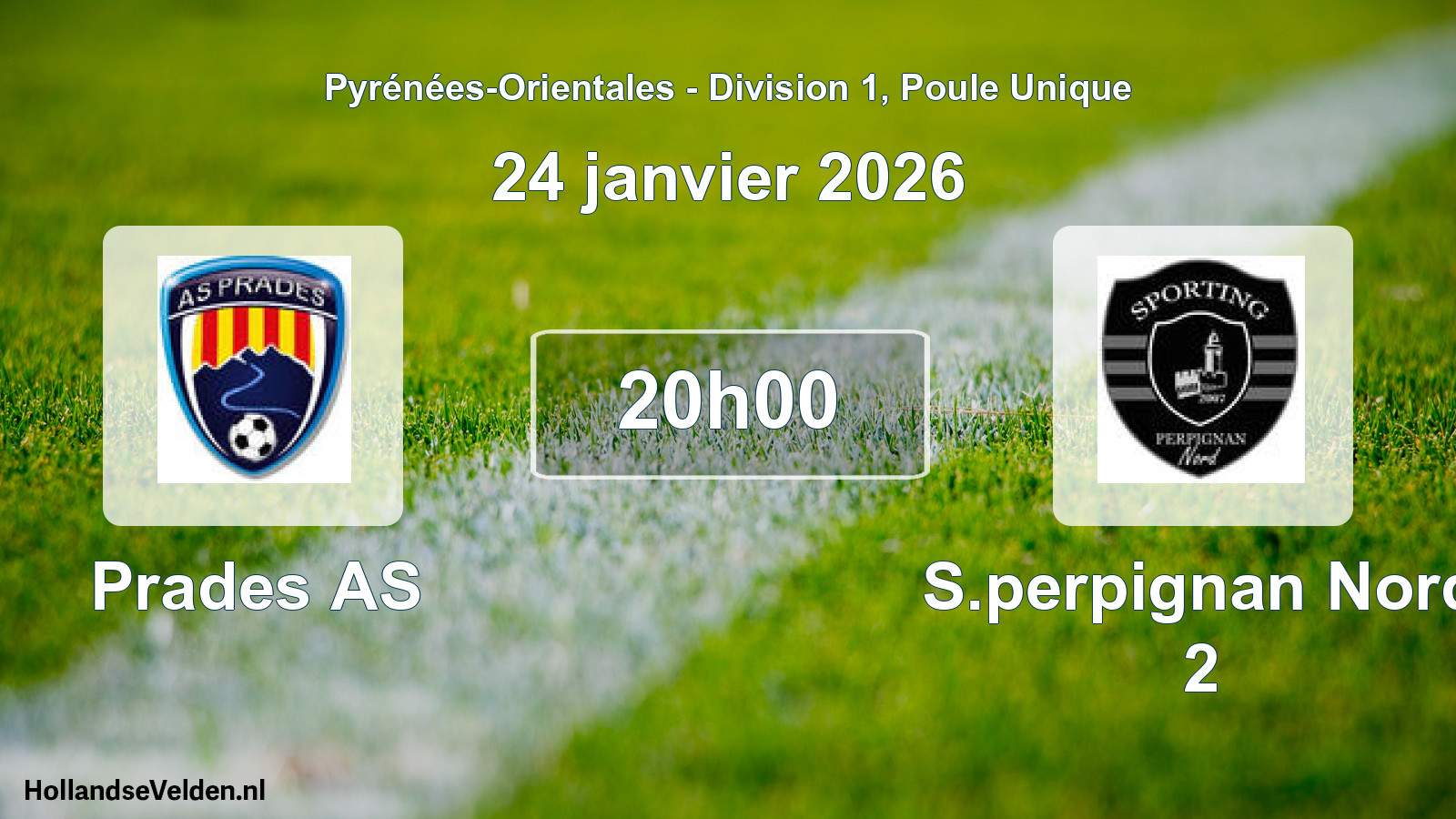 Match programmé: Prades AS - S.perpignan Nord 2 (24 janvier 2026)