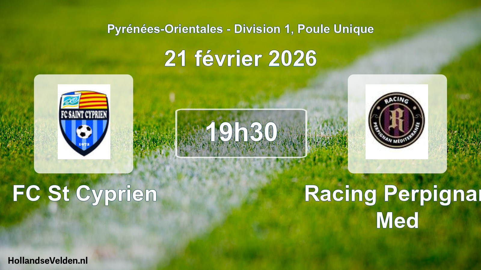 Scheduled Match: FC St Cyprien - Racing Perpignan Med (21 February 2026)