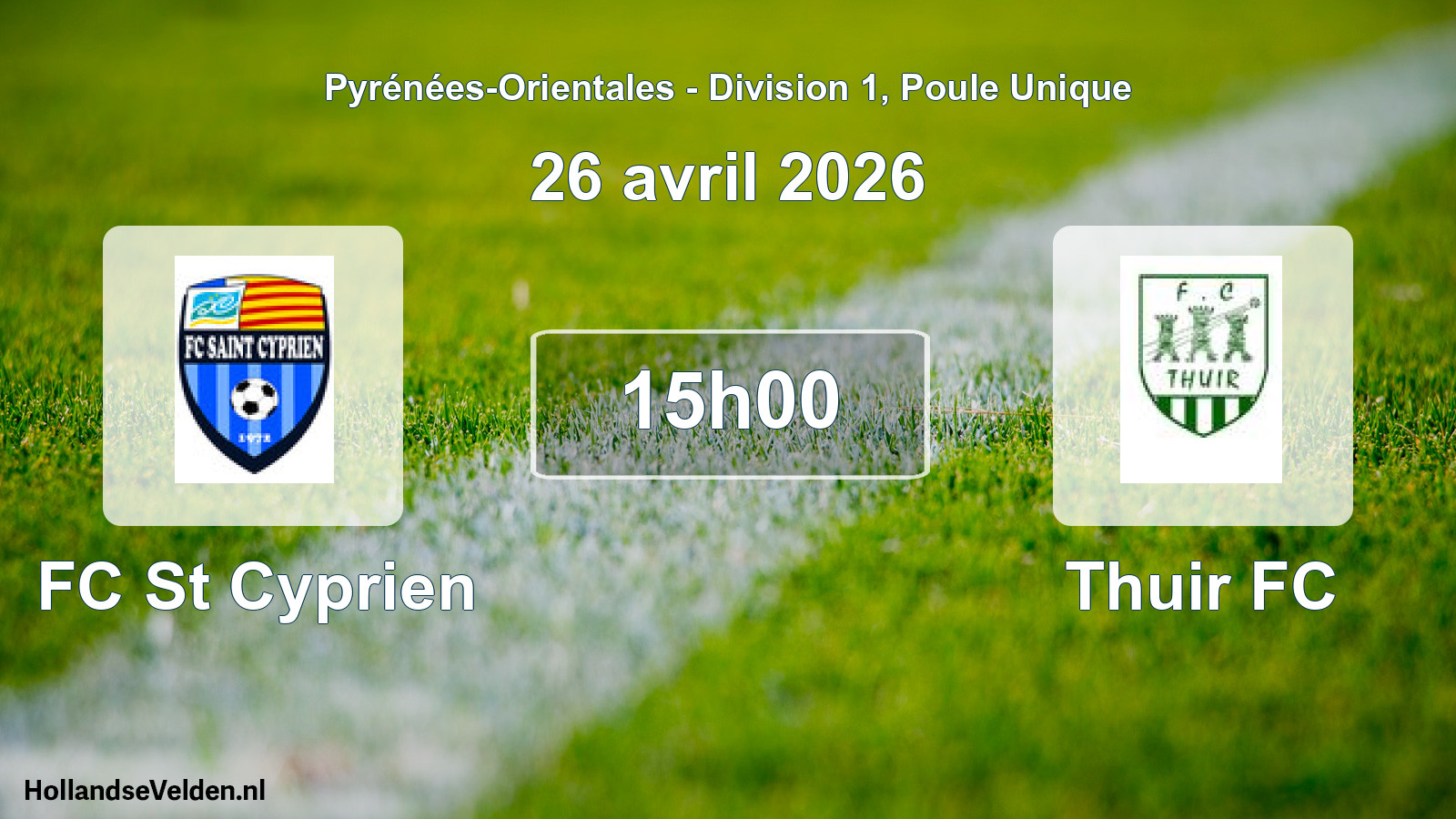 Geplande wedstrijd: FC St Cyprien - Thuir FC (26 april 2026)