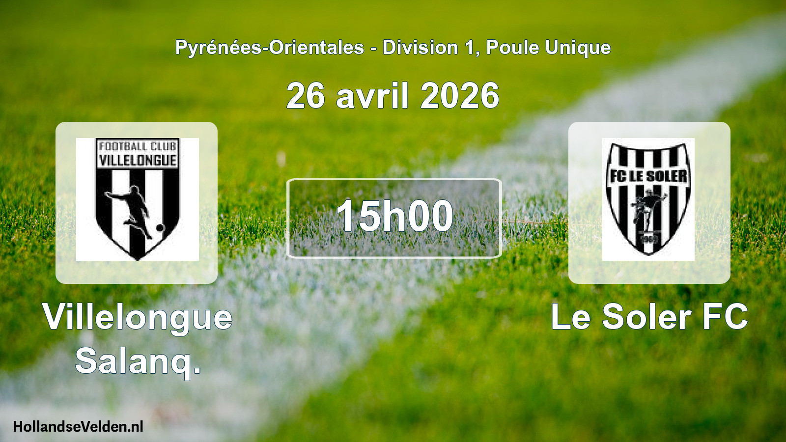 Scheduled Match: Villelongue Salanq. - Le Soler FC (26 April 2026)