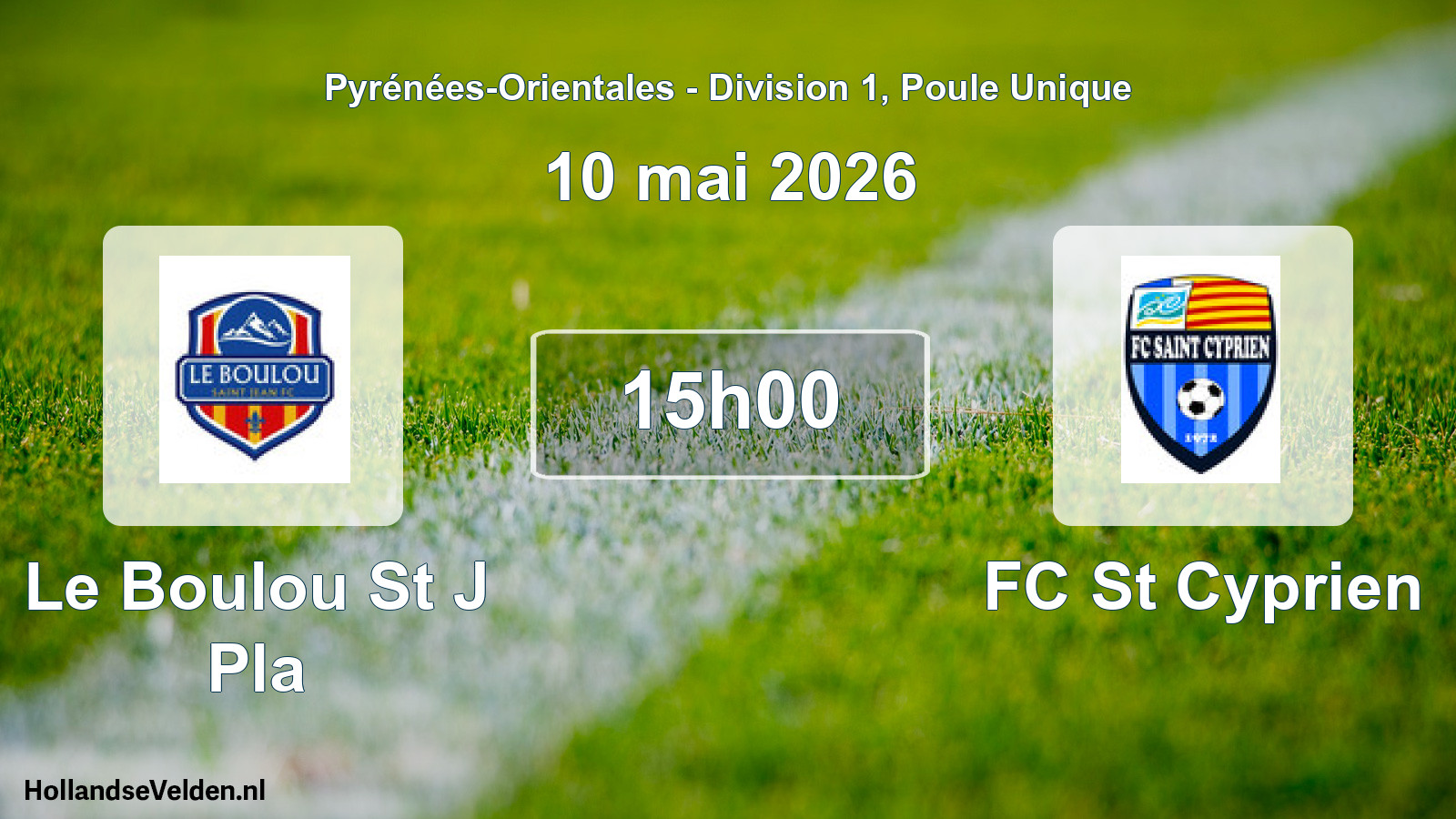 Match programmé: Le Boulou St J Pla - FC St Cyprien (10 mai 2026)