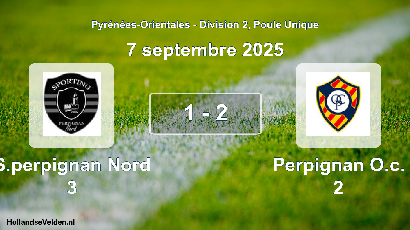 Match joué: S.perpignan Nord 3 - Perpignan O.c. 2 1 - 2 (7 septembre 2025)