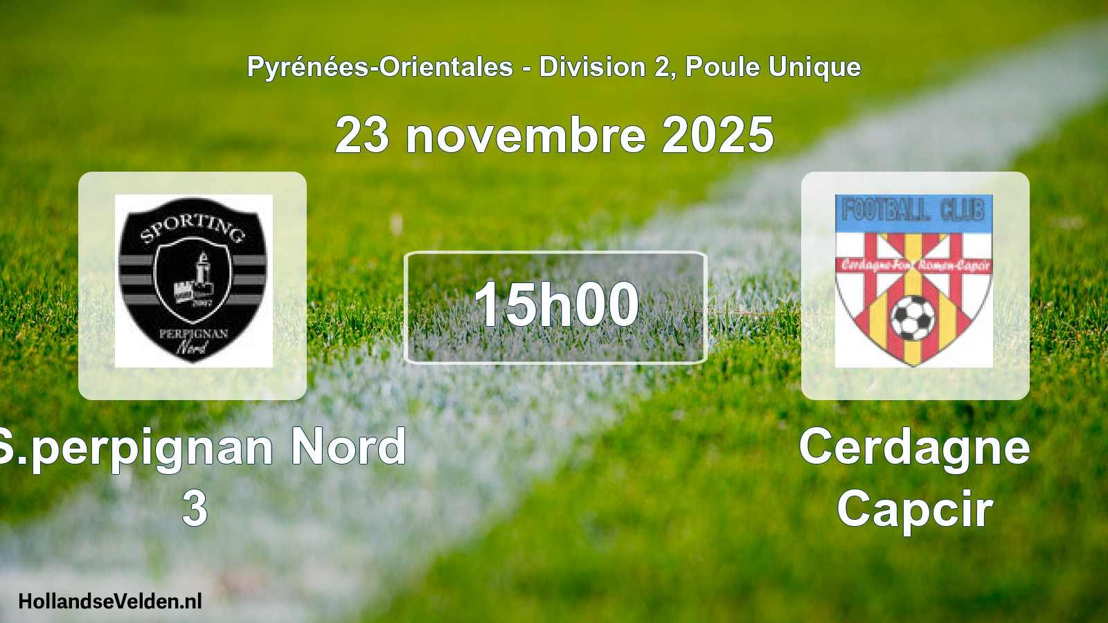 Match programmé: S.perpignan Nord 3 - Cerdagne Capcir (23 novembre 2025)