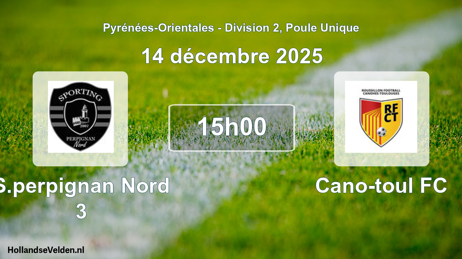 Match programmé: S.perpignan Nord 3 - Cano-toul FC (14 décembre 2025)