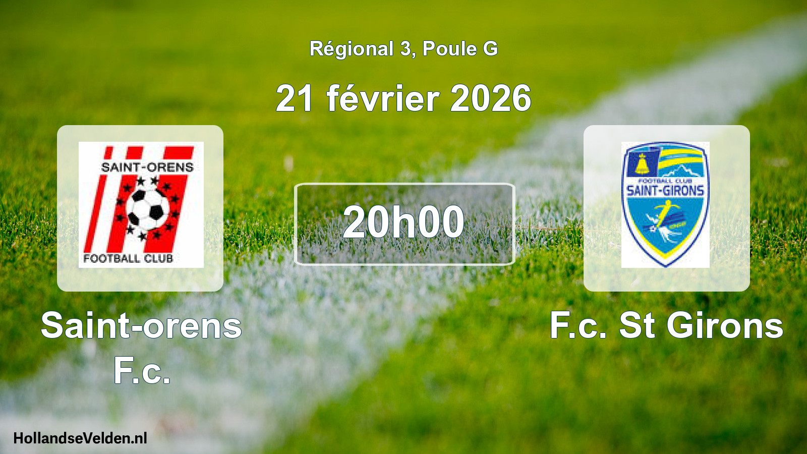 Geplande wedstrijd: Saint-orens F.c. - F.c. St Girons (21 februari 2026)