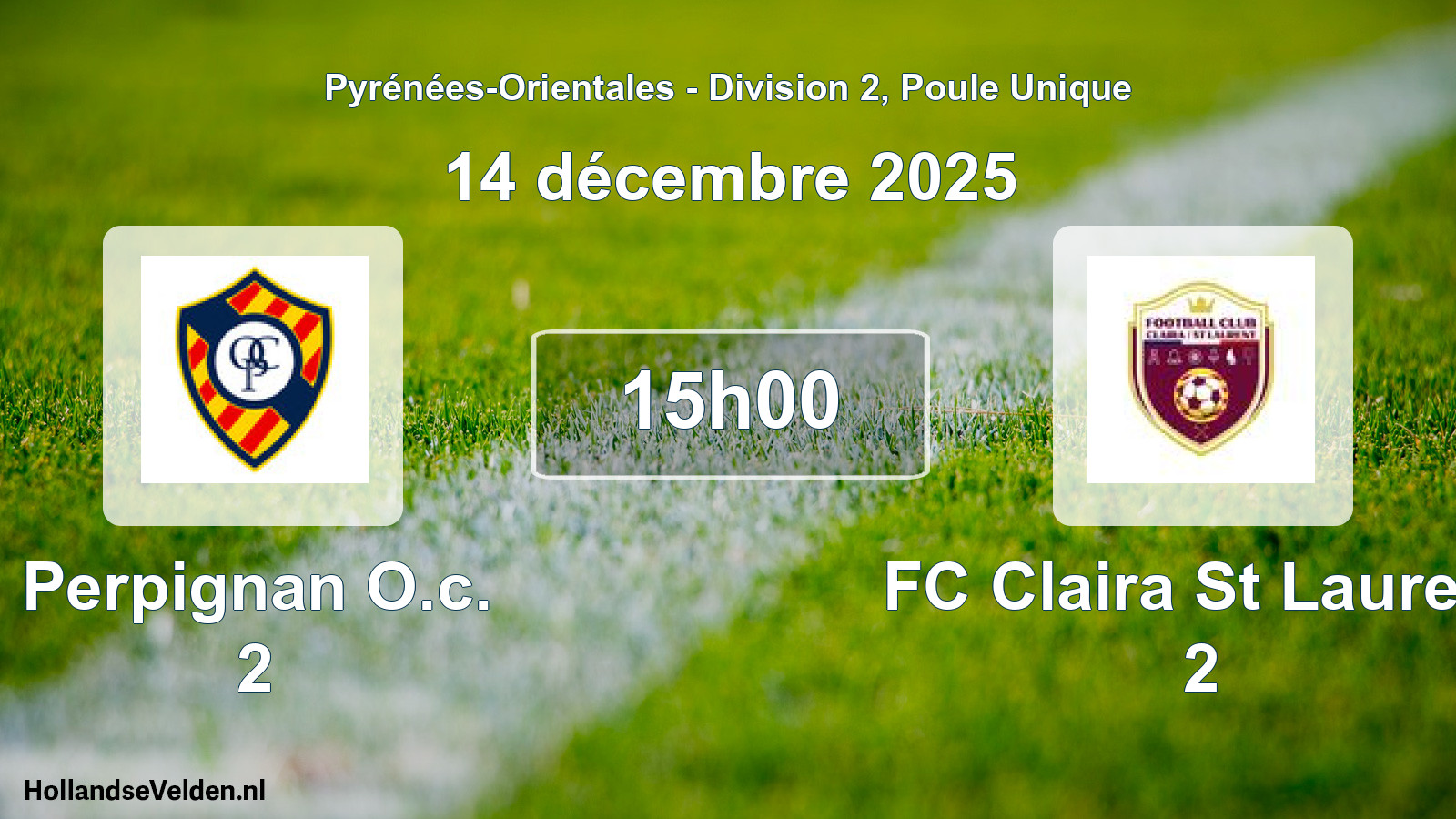 Geplande wedstrijd: Perpignan O.c. 2 - FC Claira St Laurent 2 (14 december 2025)