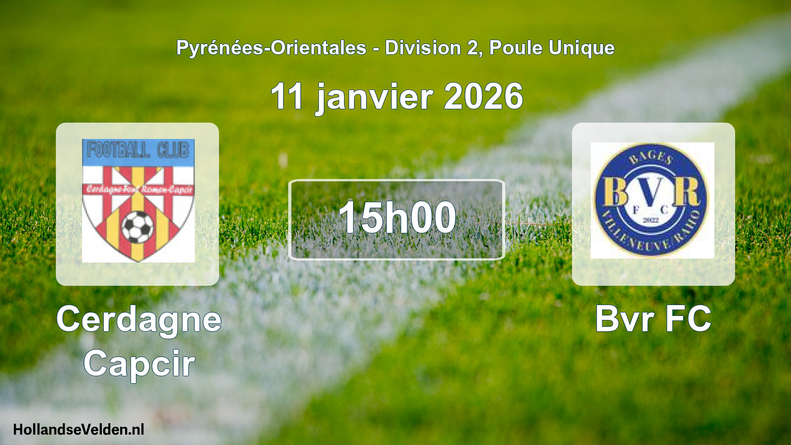 Scheduled Match: Cerdagne Capcir - Bvr FC (11 January 2026)