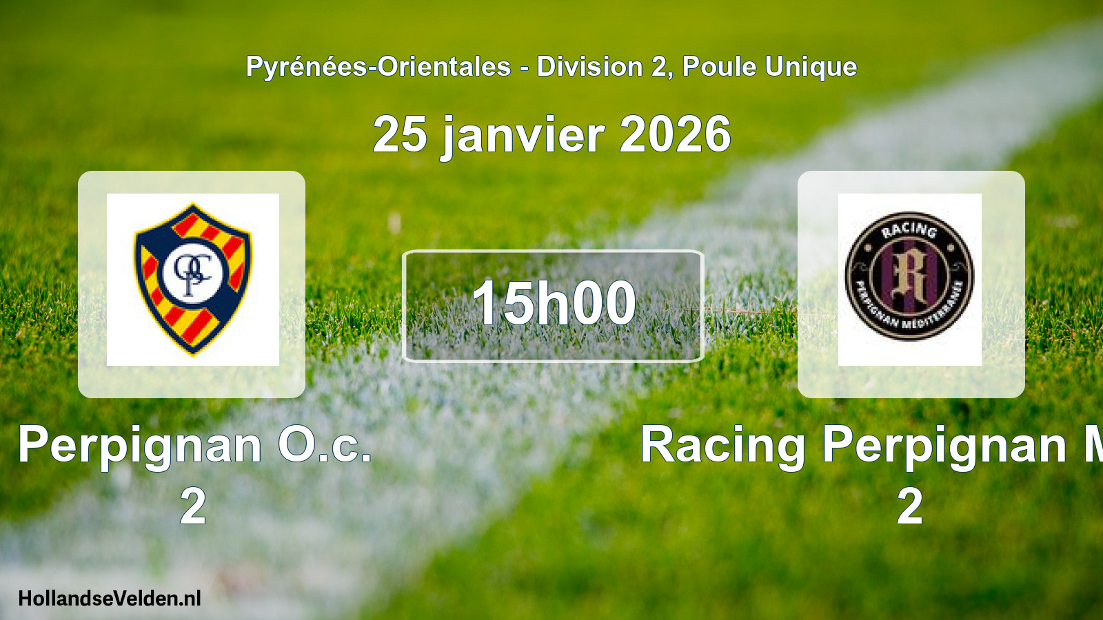 Scheduled Match: Perpignan O.c. 2 - Racing Perpignan Med 2 (25 January 2026)