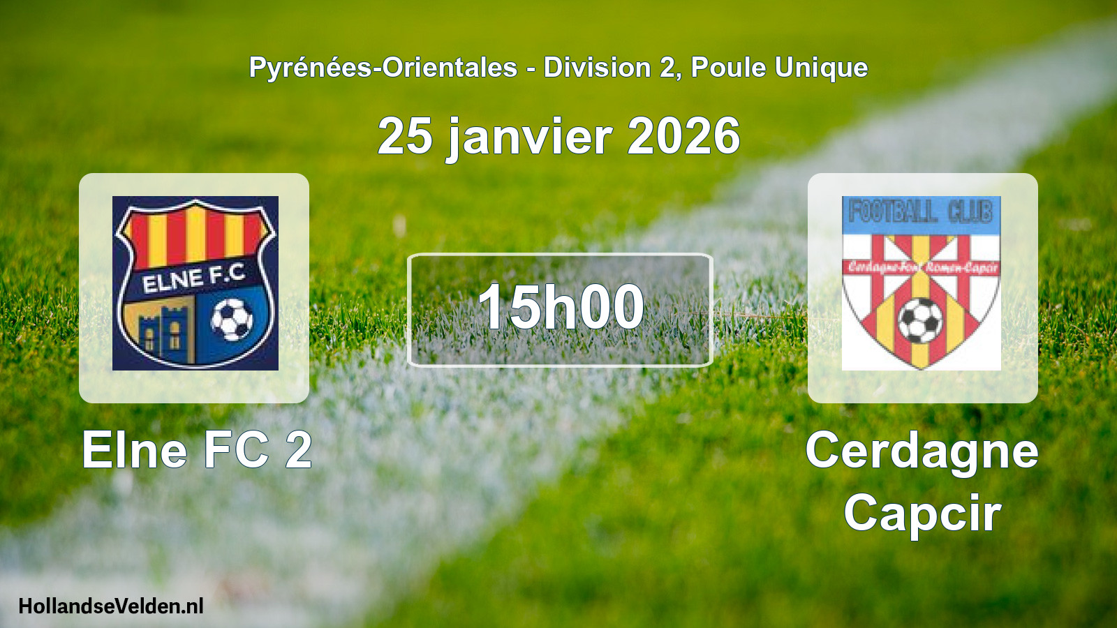 Geplande wedstrijd: Elne FC 2 - Cerdagne Capcir (25 januari 2026)