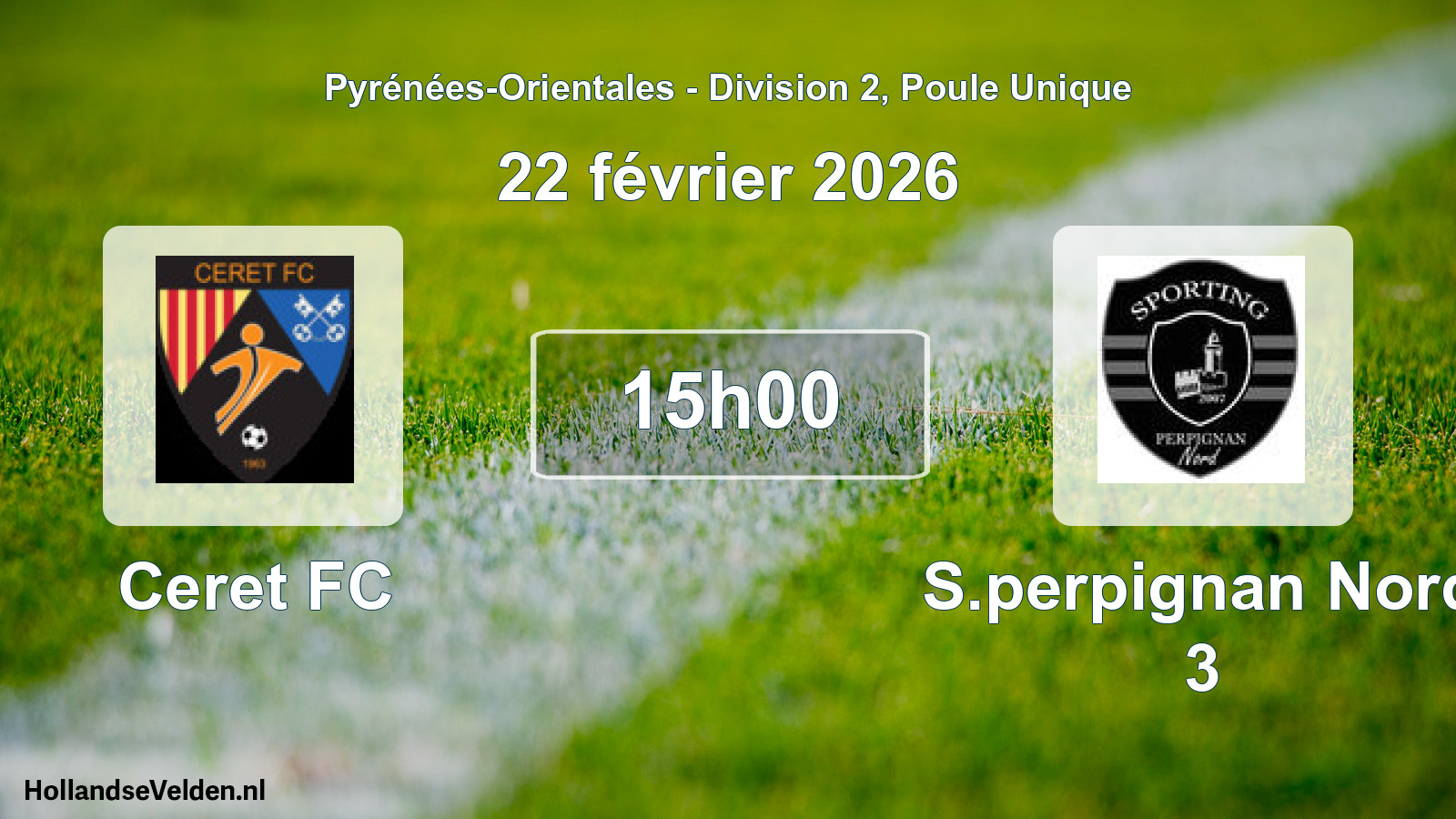 Geplande wedstrijd: Ceret FC - S.perpignan Nord 3 (22 februari 2026)
