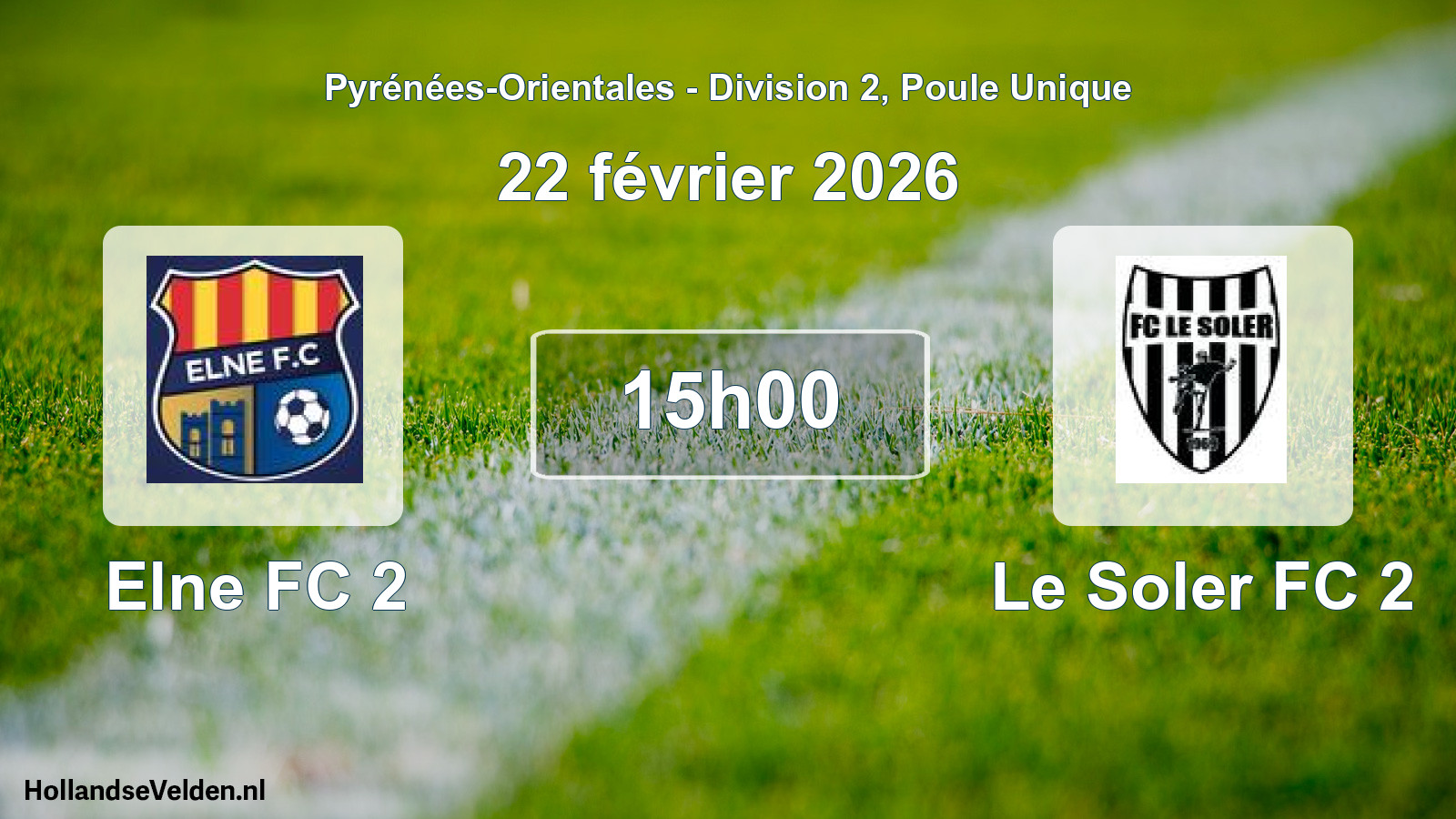Scheduled Match: Elne FC 2 - Le Soler FC 2 (22 February 2026)