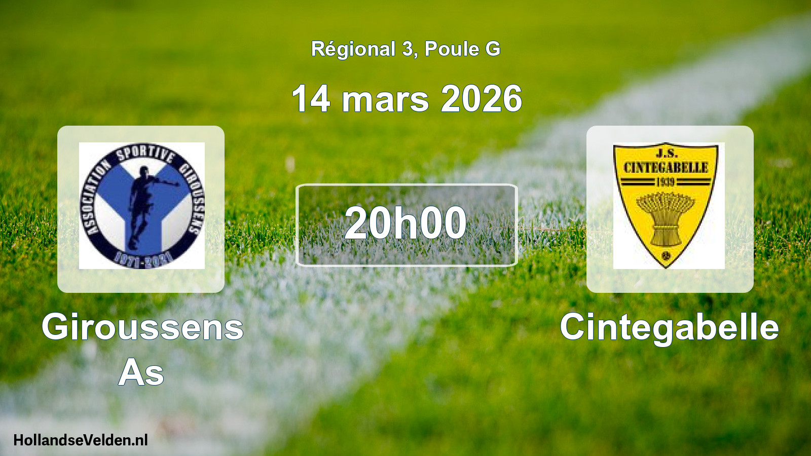 Scheduled Match: Giroussens As - Cintegabelle (14 March 2026)