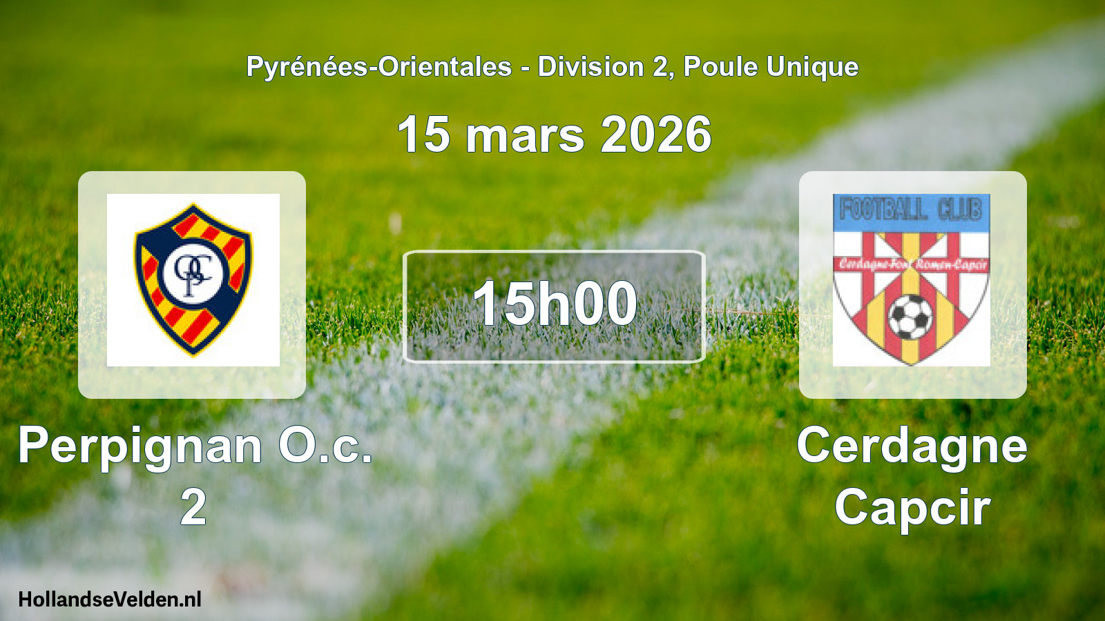 Match programmé: Perpignan O.c. 2 - Cerdagne Capcir (15 mars 2026)