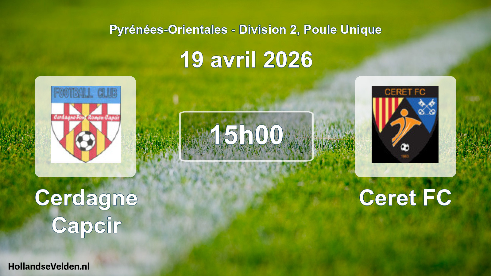Match programmé: Cerdagne Capcir - Ceret FC (19 avril 2026)