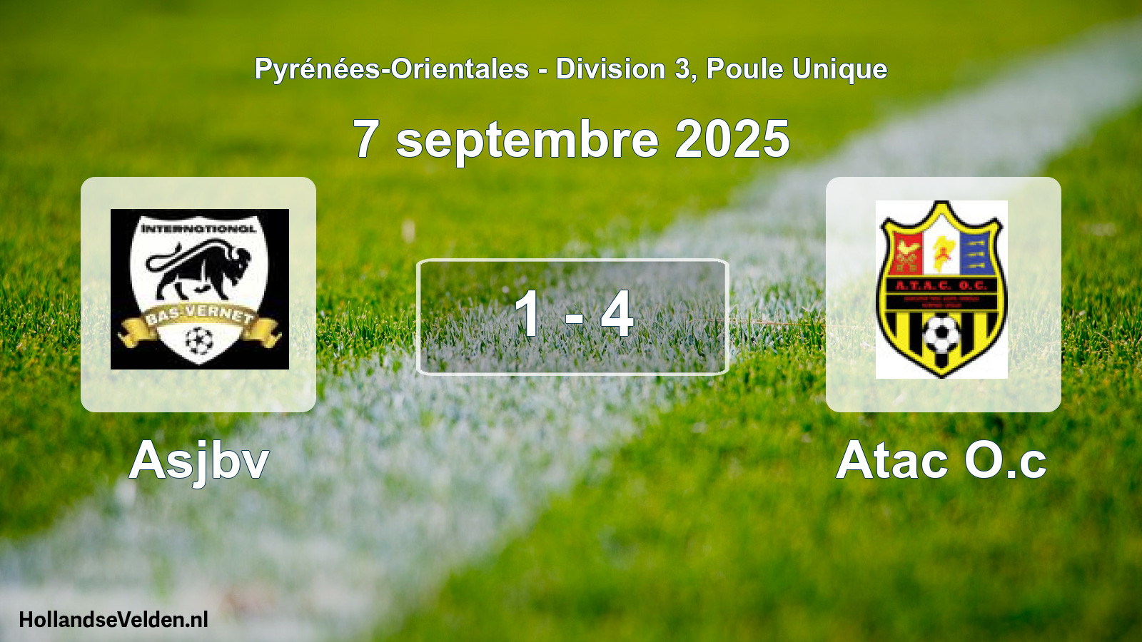 Match joué: Asjbv - Atac O.c 1 - 4 (7 septembre 2025)